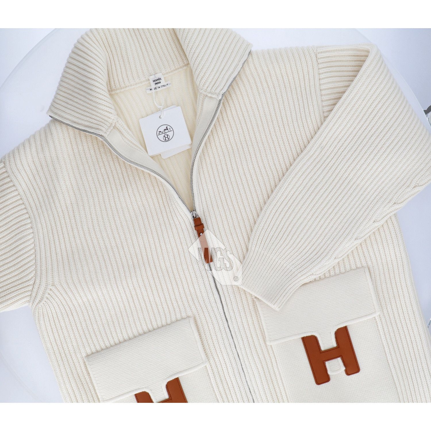 Hermes Hermes H Wool knit jacket Blanc Naturel Size 36 Size XS / US 0-2 / IT 36-38 - 9 Thumbnail