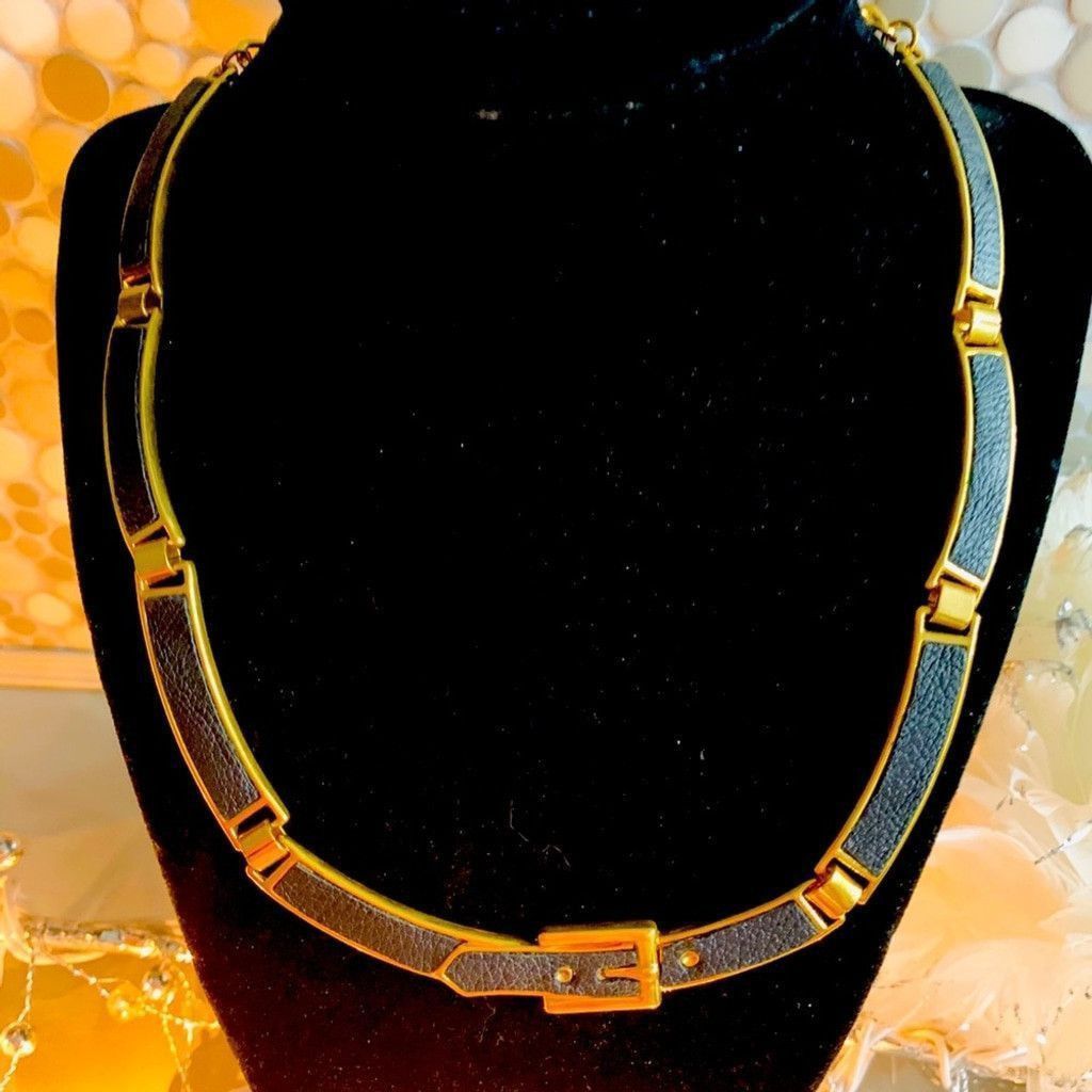 Other BCBG Gold Plated w black Leather Necklace Size ONE SIZE - 1 Thumbnail