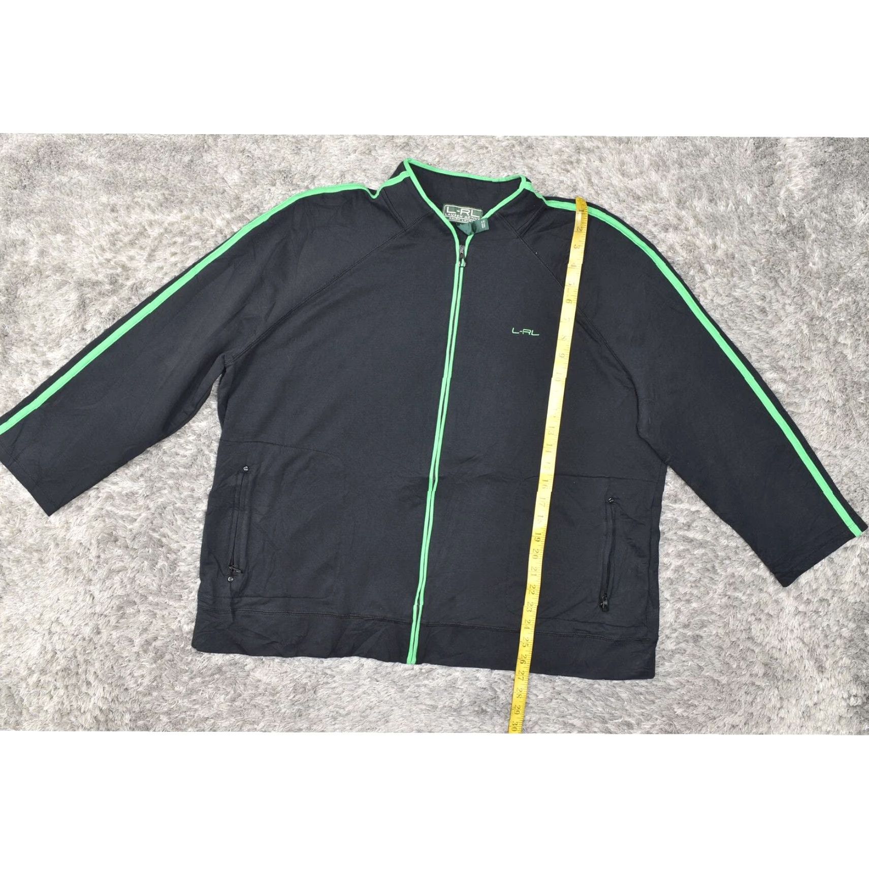 Vintage VINTAGE Lauren Ralph Lauren Women's Black Full Zip Athletic Jacket 3X Plus Cotton Blend Size XXL / US 16-18 / IT 52-54 - 2 Thumbnail