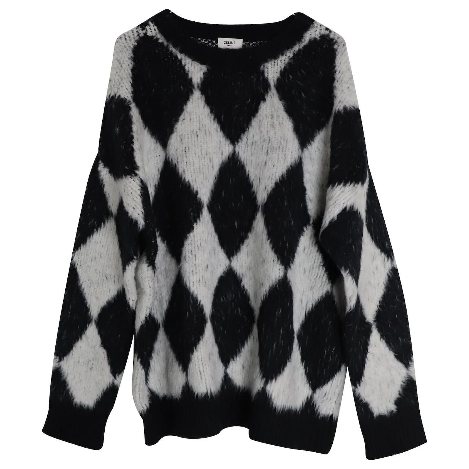 Celine o1y1024 Sweater in White & Black Size US S / EU 44-46 / 1 - 1 Thumbnail