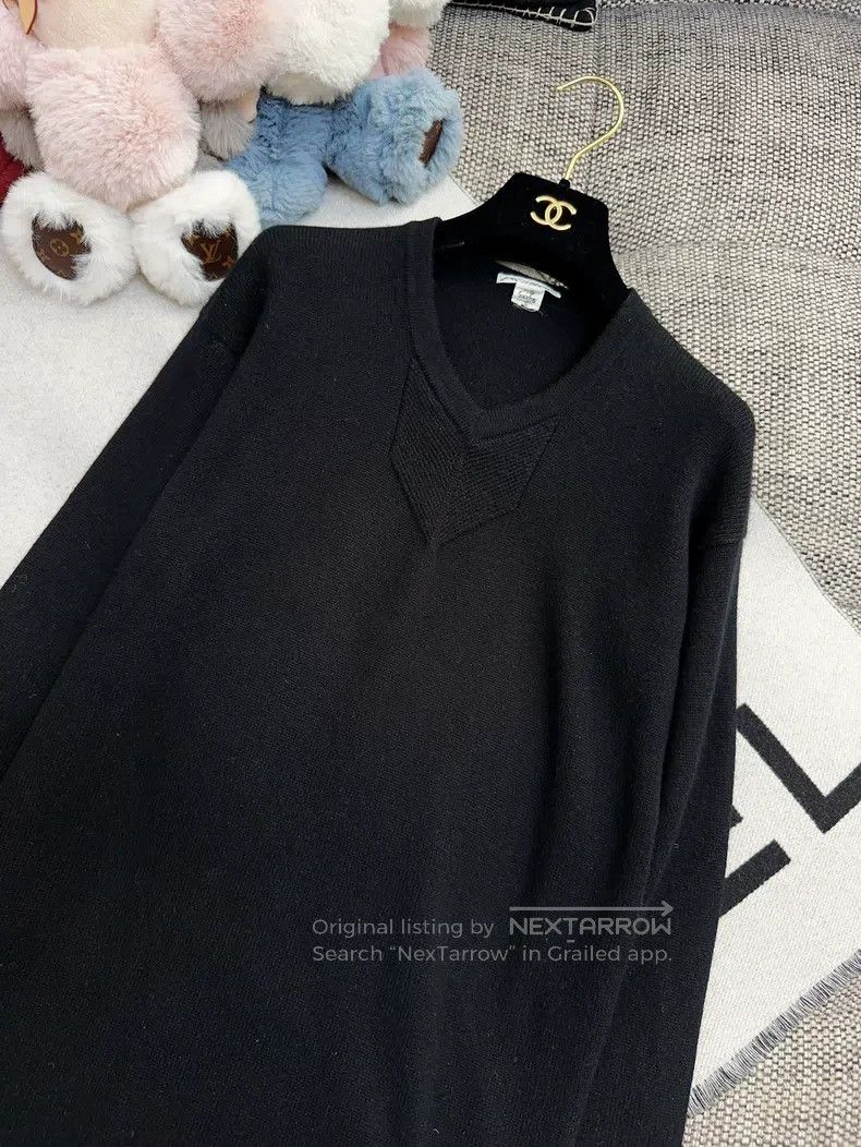 Hermes Hermes Black V-neck long-sleeve knit dress Size XS / US 0-2 / IT 36-38 - 9 Thumbnail