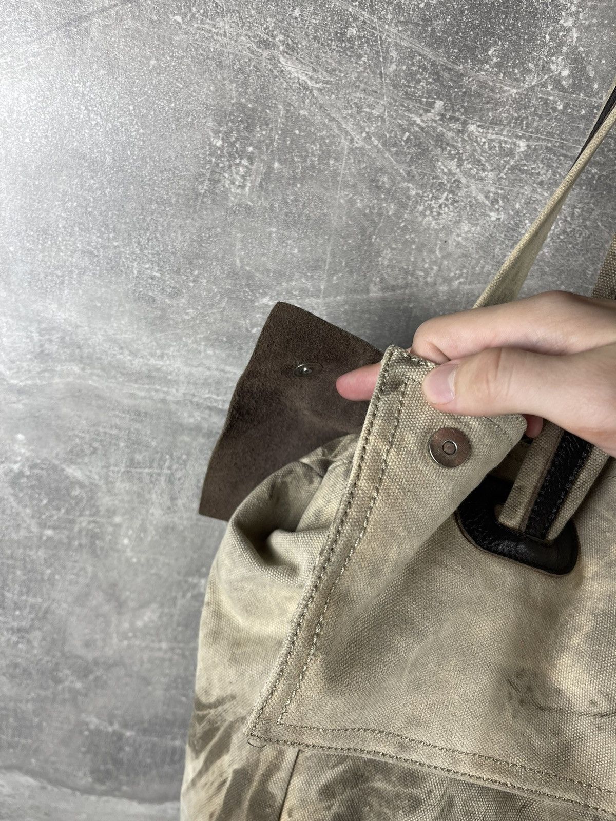 Other Artisan Avant Garde Canvas Tote Bag Distressed Dye Effect Size ONE SIZE - 8 Thumbnail