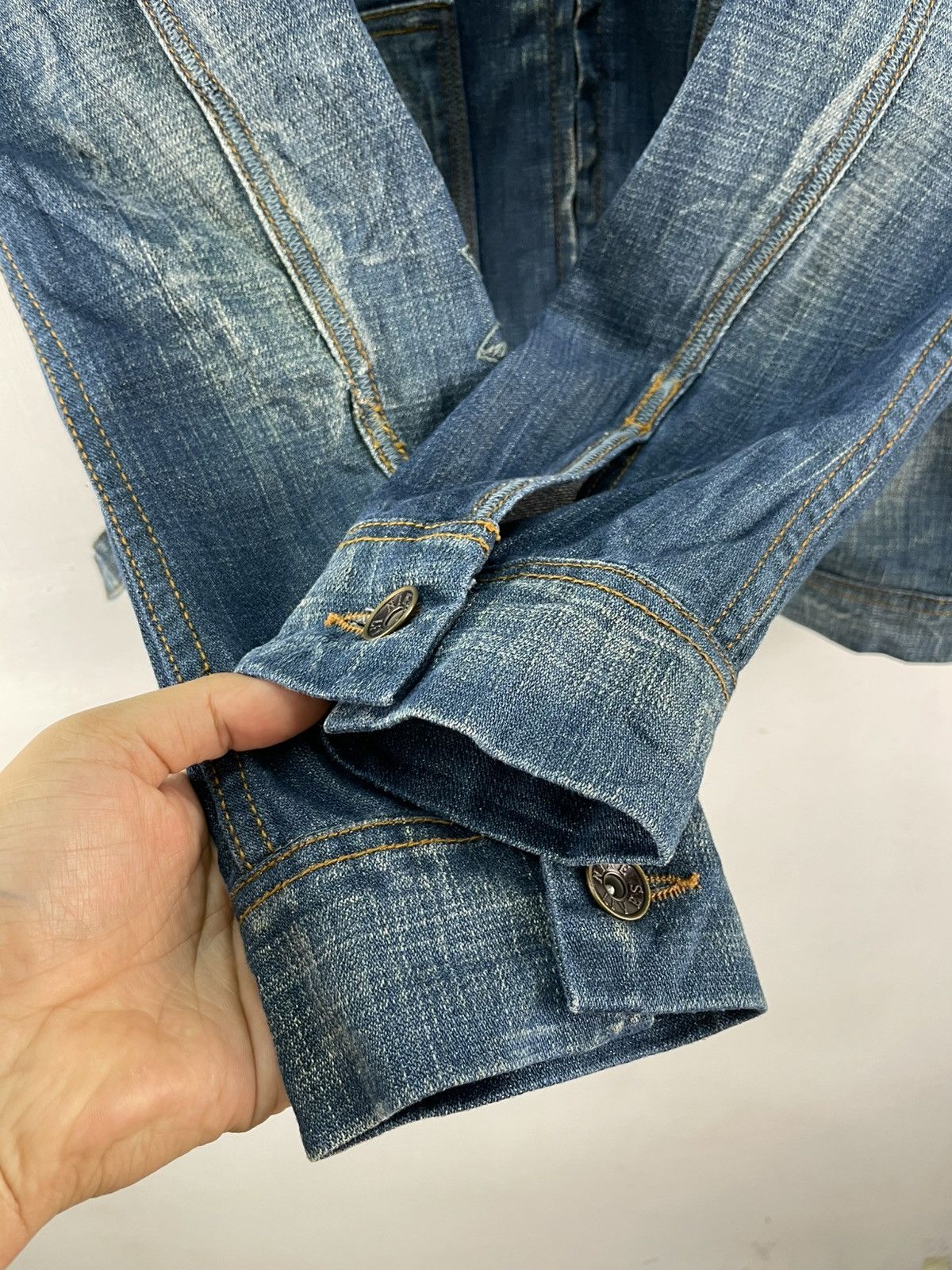 Nine Lives × Vintage Vintage Nine Lives Denim Jacket Faded Wash Rabbit Fur Lining Size US M / EU 48-50 / 2 - 9 Thumbnail