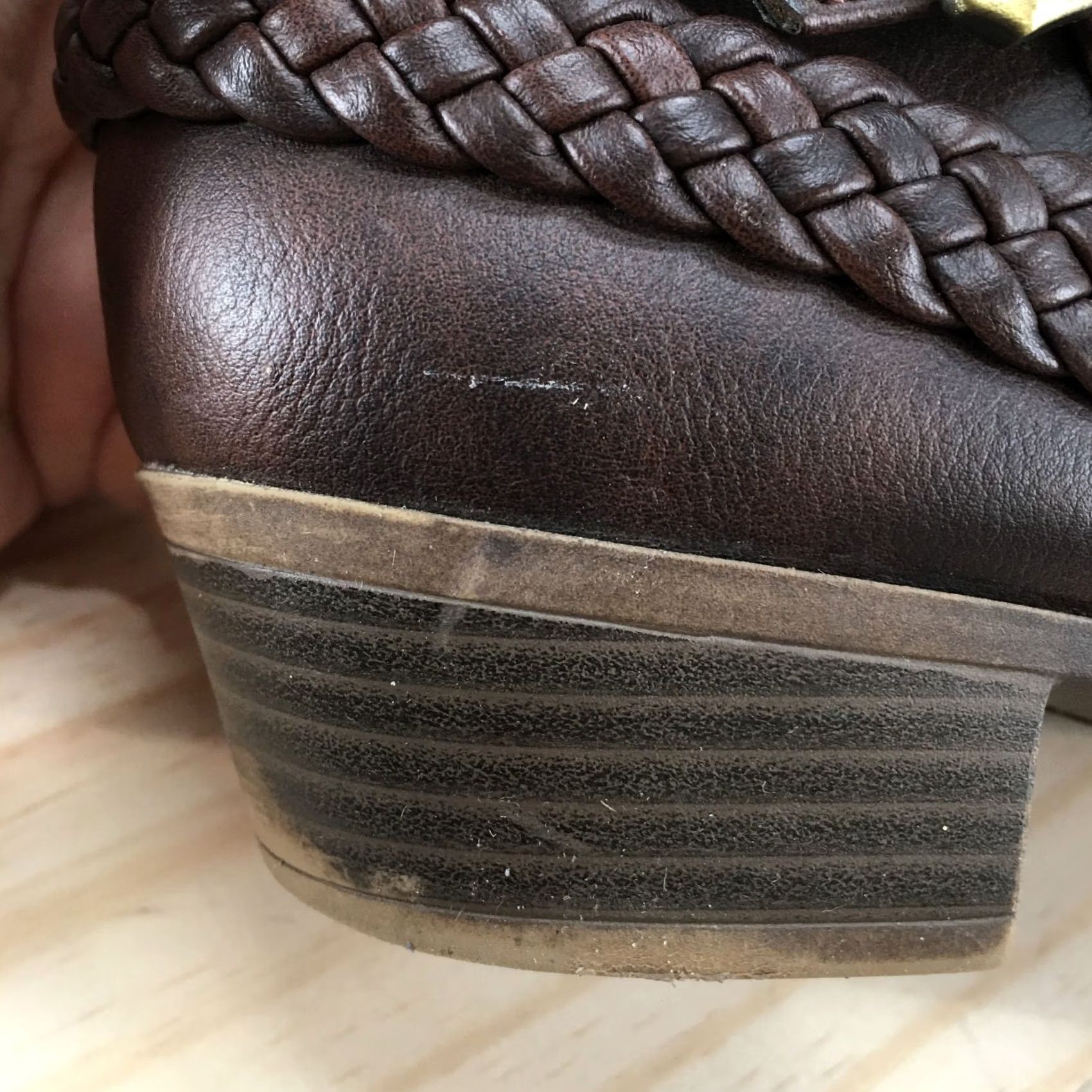 Vintage LifeStride Boots Womens 8 M Adriana Ankle Booties Block Heels Brown Faux Leather Size US 8 / IT 38 - 5 Thumbnail