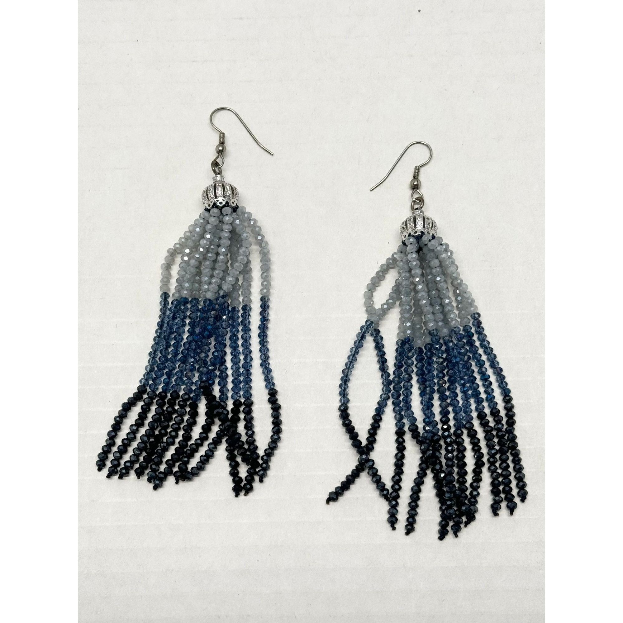Vintage Vintage blue crystal beaded tassel earrings Size ONE SIZE - 3 Thumbnail