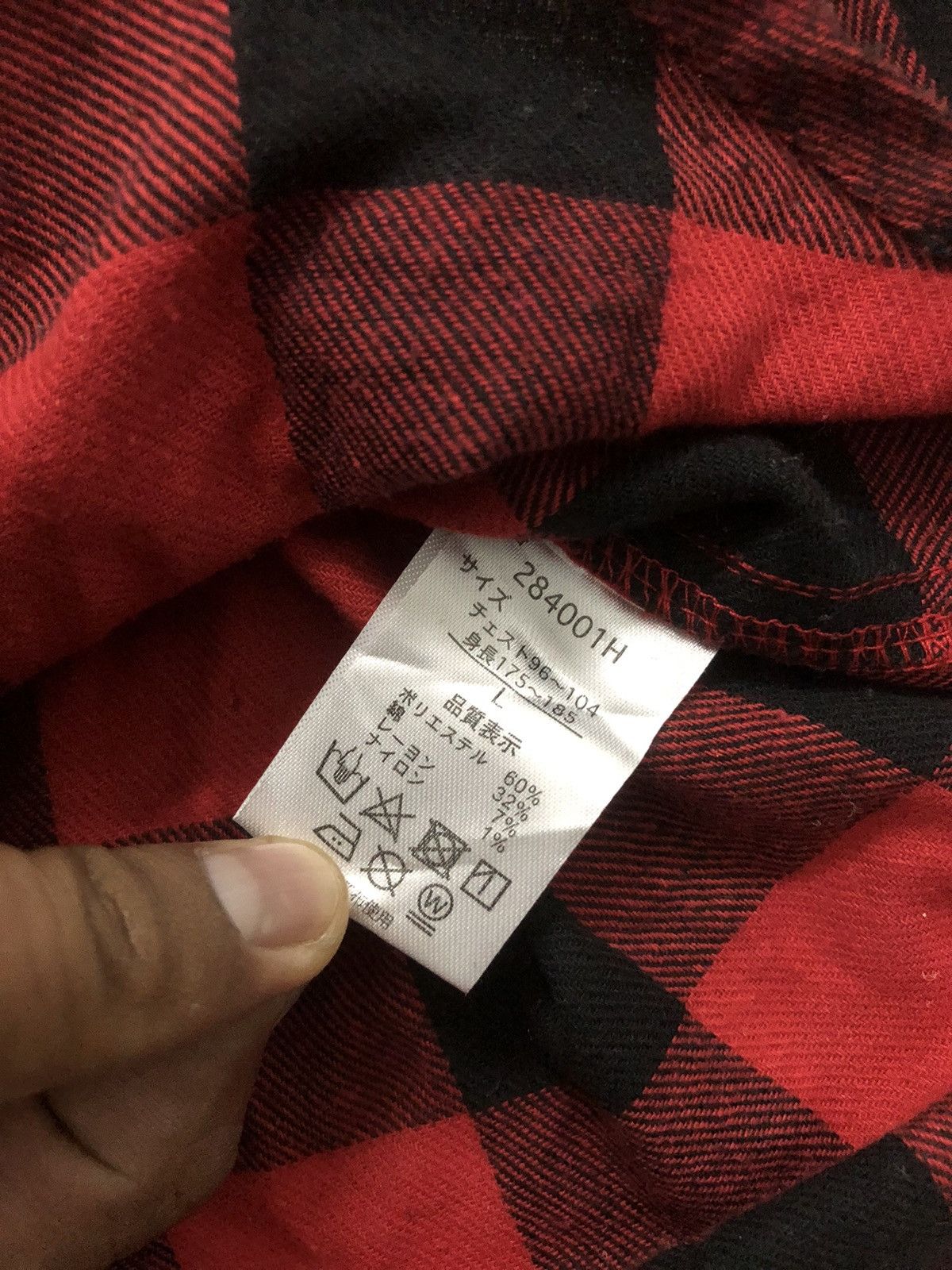 Issey Miyake × Japanese Brand × Tete Homme TETE HOMME BY ISSEY MIYAKE RED BLACK FLANNEL LS SHIRT Size US L / EU 52-54 / 3 - 8 Thumbnail
