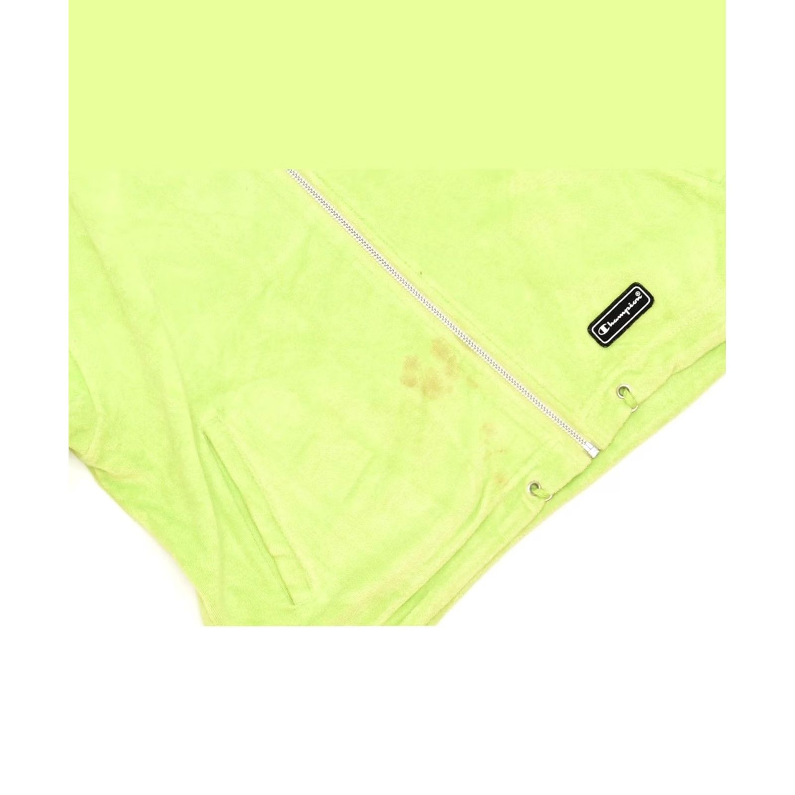 Champion CHAMPION Womens Crop Zip Hoodie Sweater UK 12 Medium Green Cotton Sports Size M / US 6-8 / IT 42-44 - 3 Thumbnail