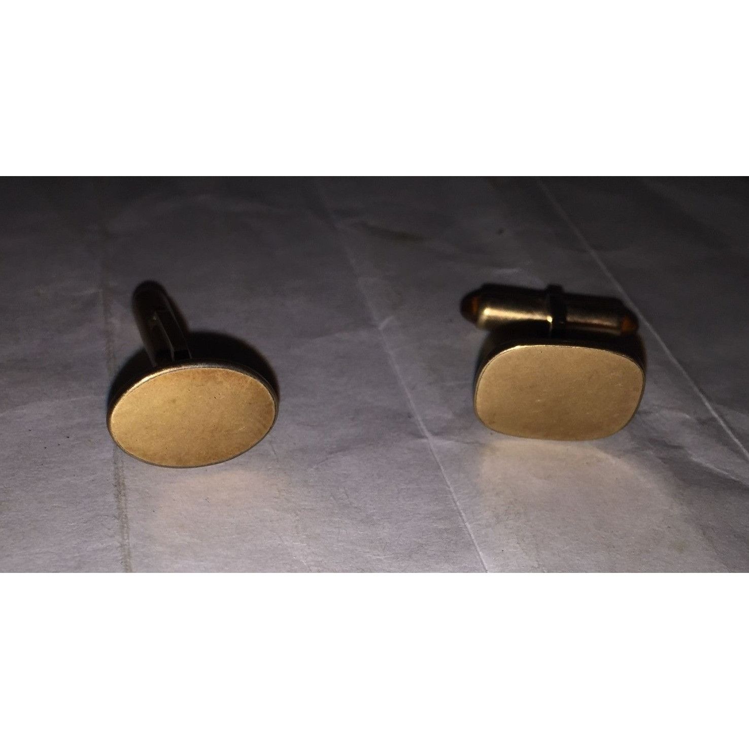 Other Vintage Men's Gold Tone/Bronze Oval Shaped Cuff Links Size ONE SIZE - 7 Thumbnail