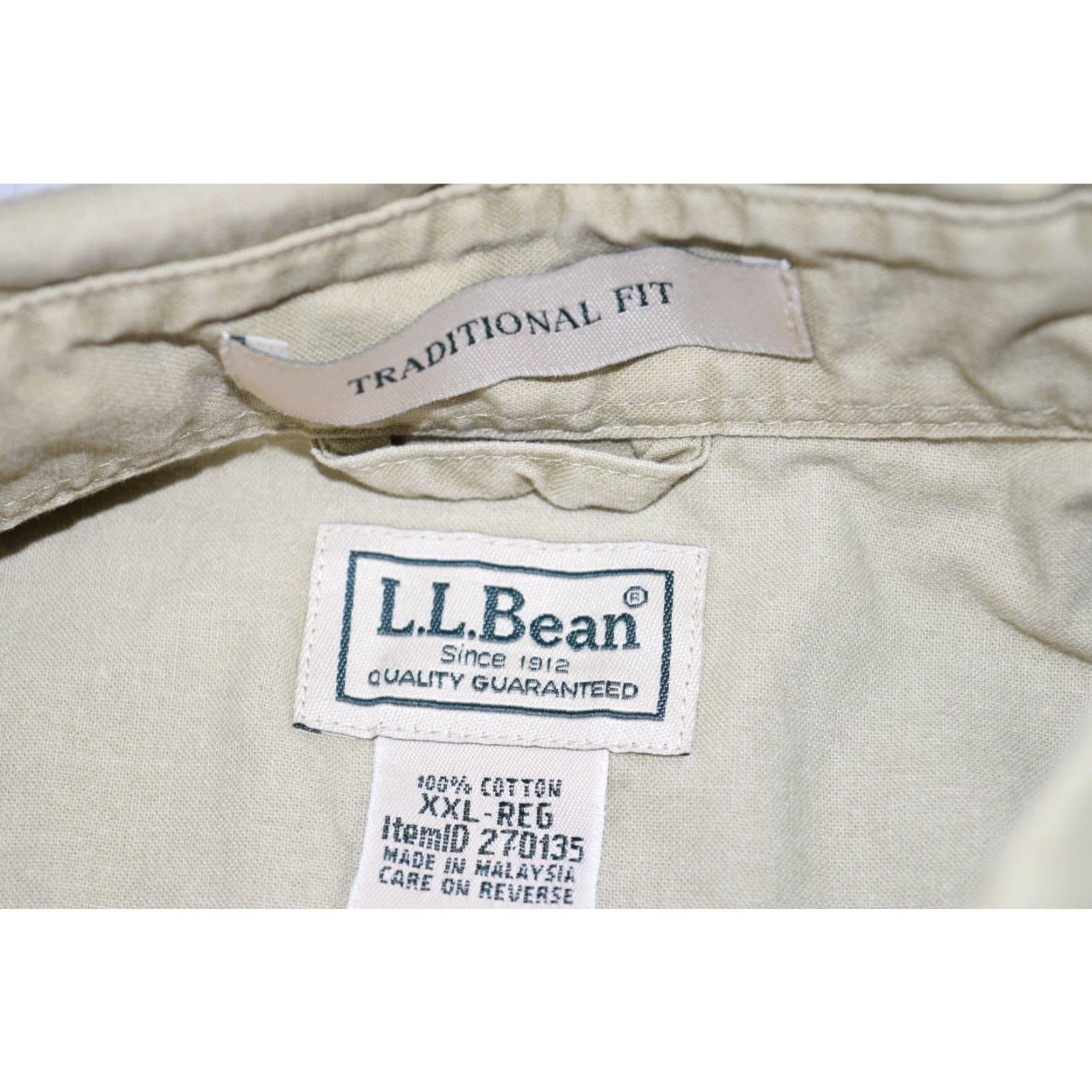 Vintage VINTAGE LL BEAN Button-Up Shirt Men 2XL Traditional Fit S/S Sunwashed Canvas Beige Khaki Cotton Power Pockets Size US XXL / EU 58 / 5 - 6 Thumbnail