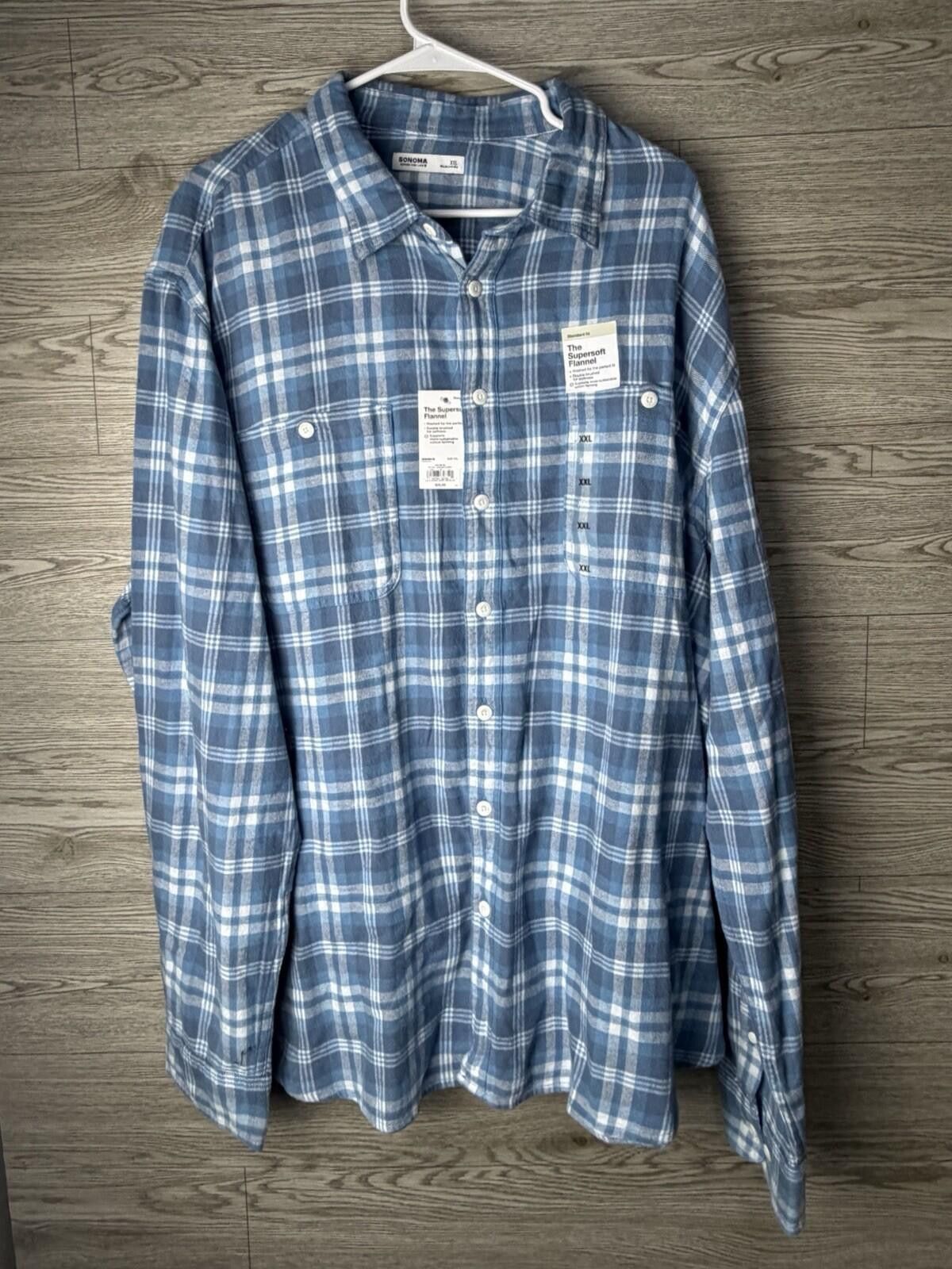 Sonoma 8 Sonoma Men’s Flannel Shirt Lot 2XL Plaid Button Up Size US XXL / EU 58 / 5 - 4 Thumbnail