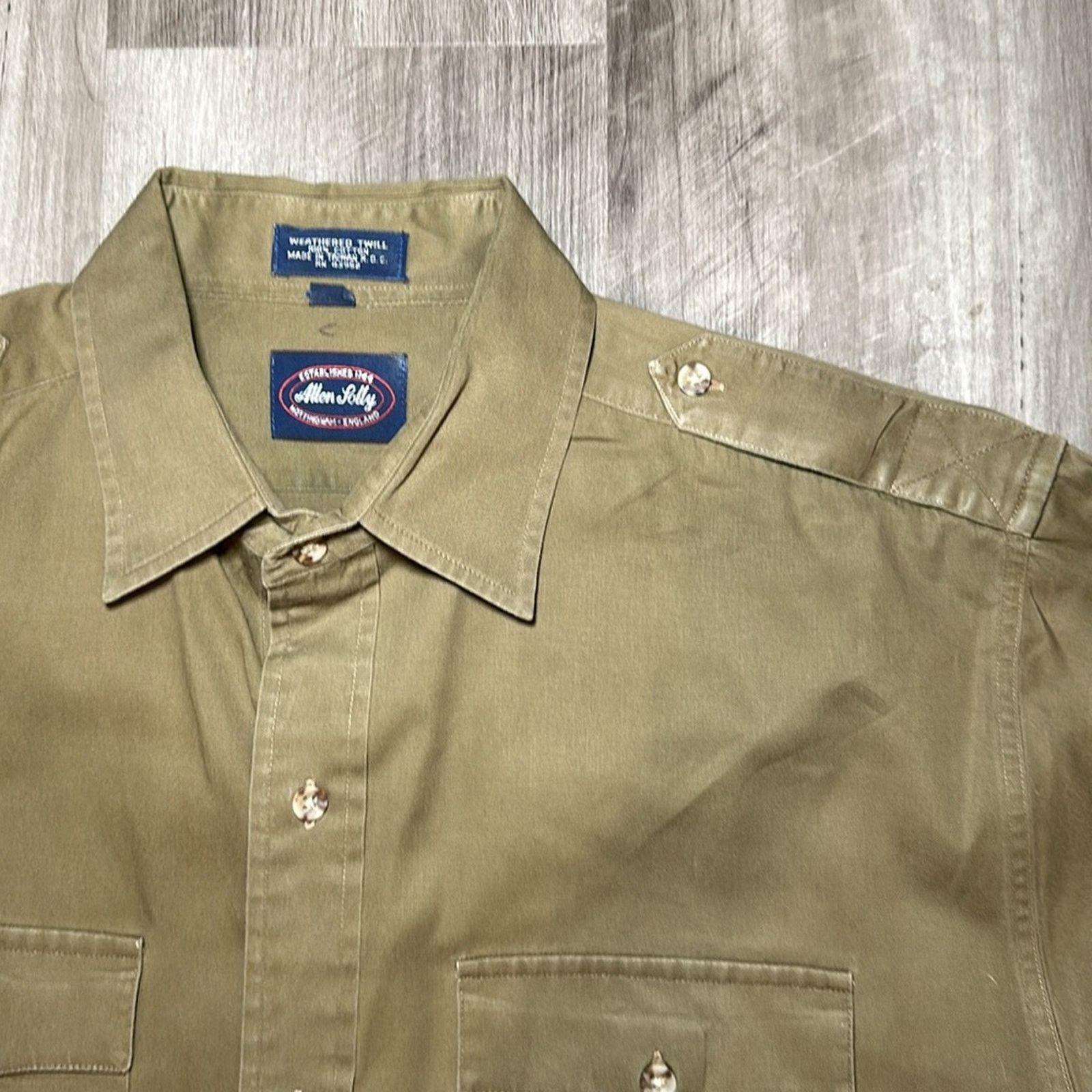 Allen Solly Allen & Solly Vintage Weathered Twill Button Down - Large Size US L / EU 52-54 / 3 - 7 Thumbnail