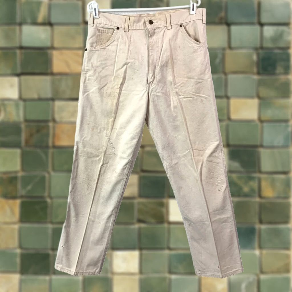 Vintage VINTAGE Key White Carpenter Jeans Painter Pants 36 x 32 Denim Jeans Mens Straight 5-Pocket Design Vintage Yes Size US 36 / EU 52 - 1 Thumbnail