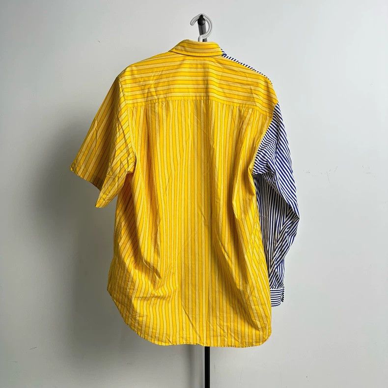 Balenciaga Balenciaga SS21 Asymmetric Stripe Contrast Panel Shirt 2502 Size US S / EU 44-46 / 1 - 2 Thumbnail