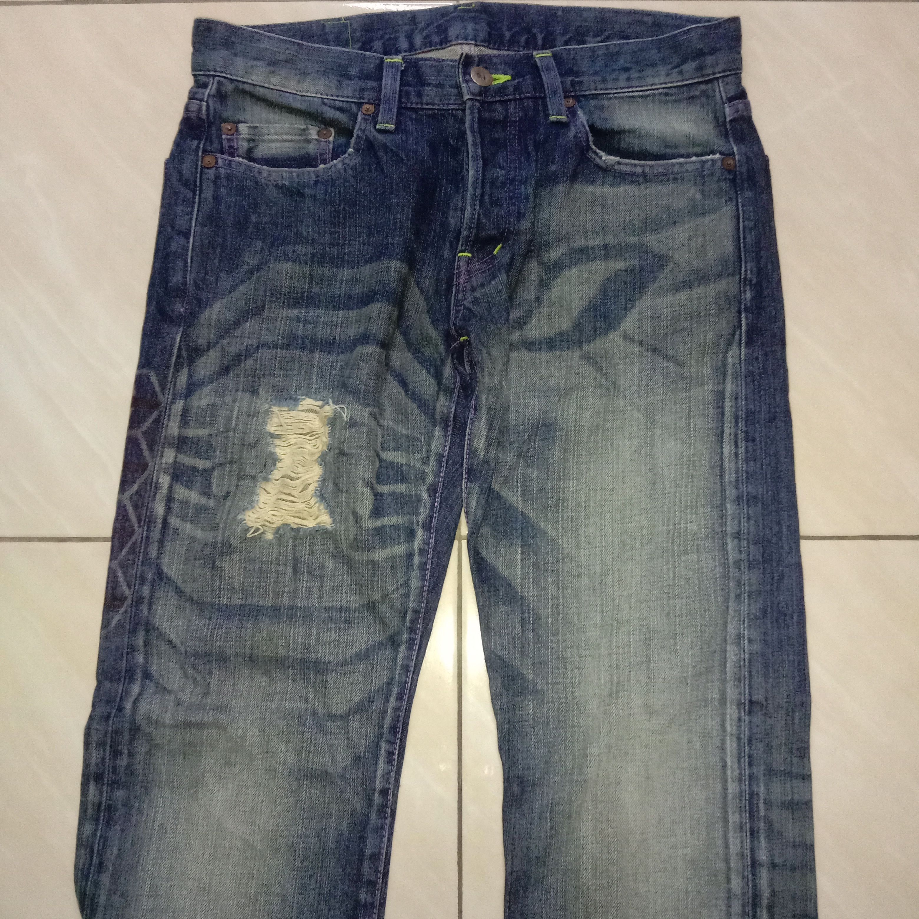 Anime × Cartoon Network × Japanese Brand Jeans Neon Genesis Evangelion Cospa Anime Manga Rare Vintage Size US 30 / EU 46 - 2 Thumbnail