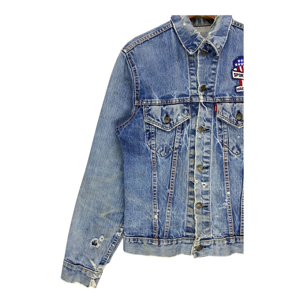 Harley Davidson × Levi's Vintage Clothing Vintage Levis x Harley Davidson Distressed Denim Jacket Size US M / EU 48-50 / 2 - 3 Thumbnail