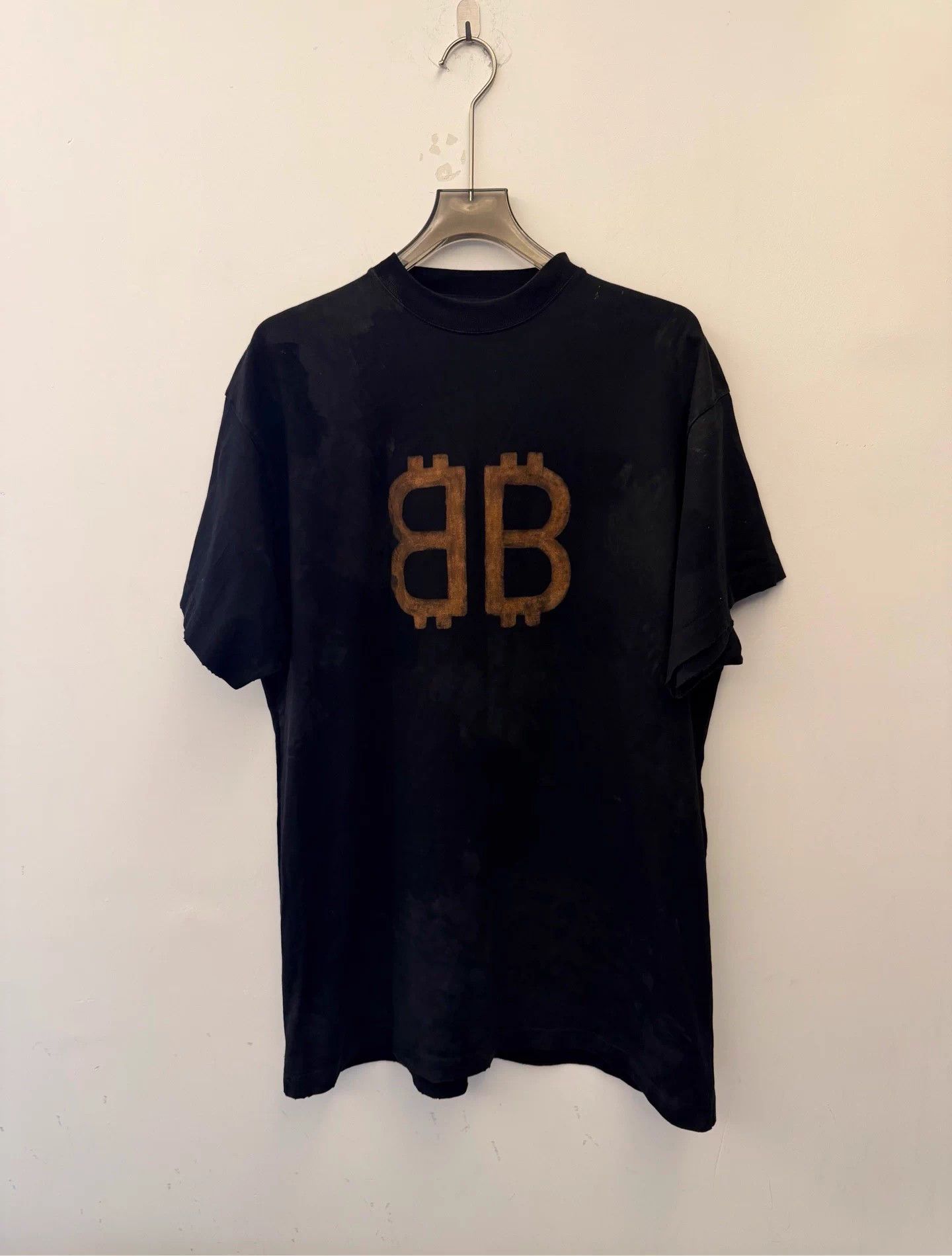 Balenciaga Balenciaga Oversize Logo Crew Short Tee Black 1 Size S / US 4 / IT 40 - 1 Thumbnail