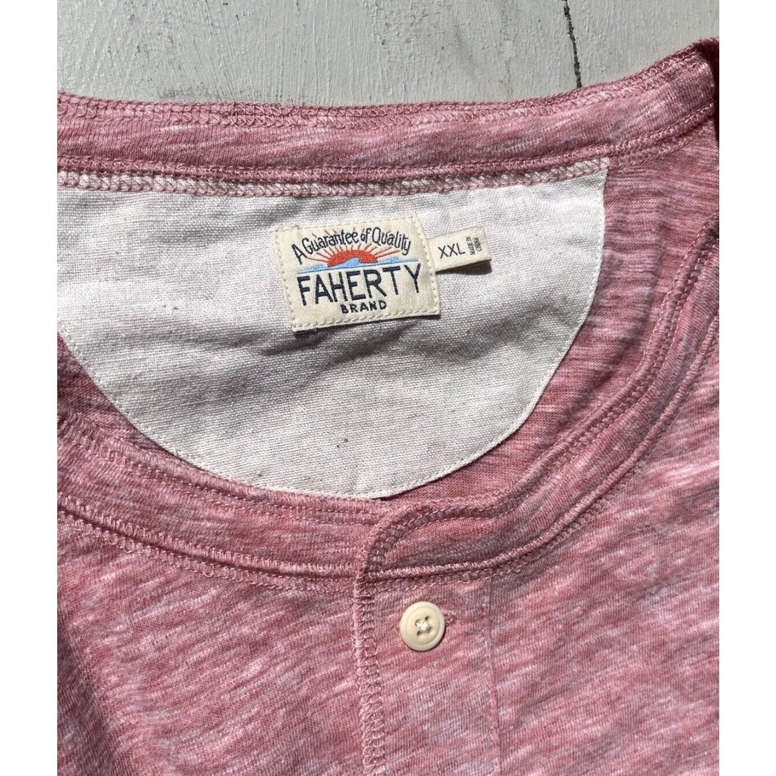 Faherty Faherty T-Shirt Henley Pink Solid 2XL City Preppy Casual Beach Oversized Mens Shirt Size US XXL / EU 58 / 5 - 2 Thumbnail