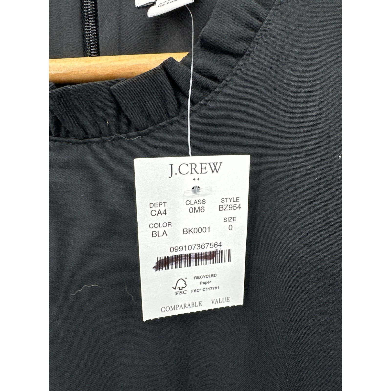 J.Crew J. Crew Ruffleneck suiting dress in Black Size 0 Sheath Size XS / US 0-2 / IT 36-38 - 6 Thumbnail
