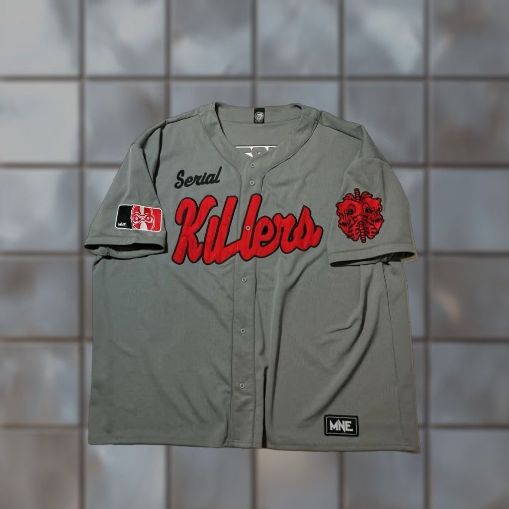 Vintage Twiztid MNE Serial Killers Embroidered S/S Gray Baseball Jersey Mens 5XL Size US XXL / EU 58 / 5 - 1 Thumbnail