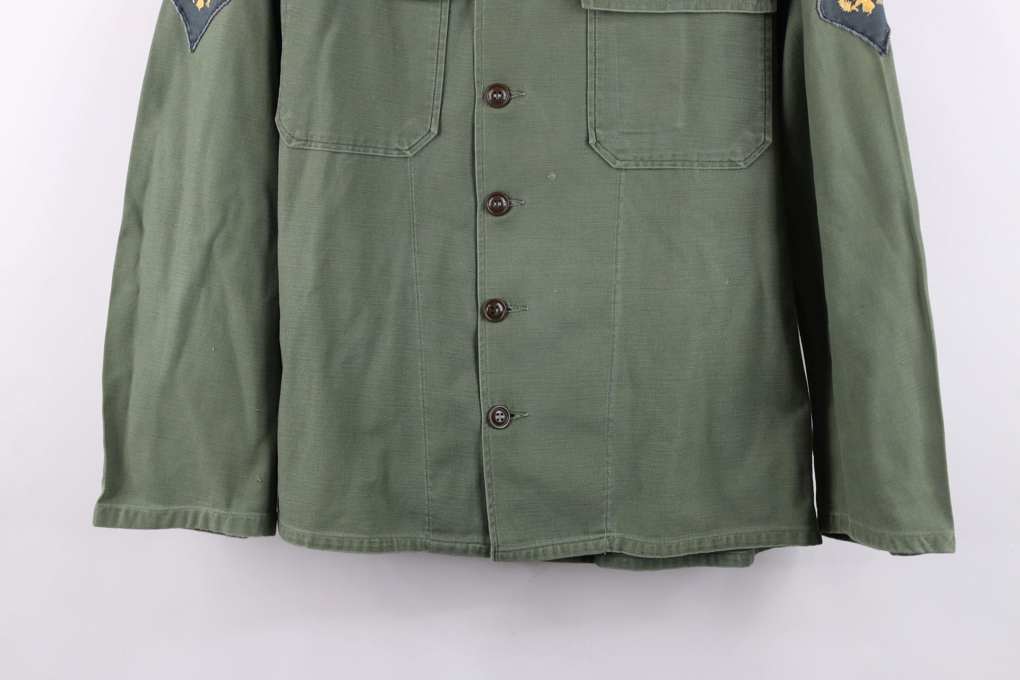 Vintage Share Vintage 60s Vietnam War 107 Field Shirt Jacket Green Size US L / EU 52-54 / 3 - 3 Thumbnail