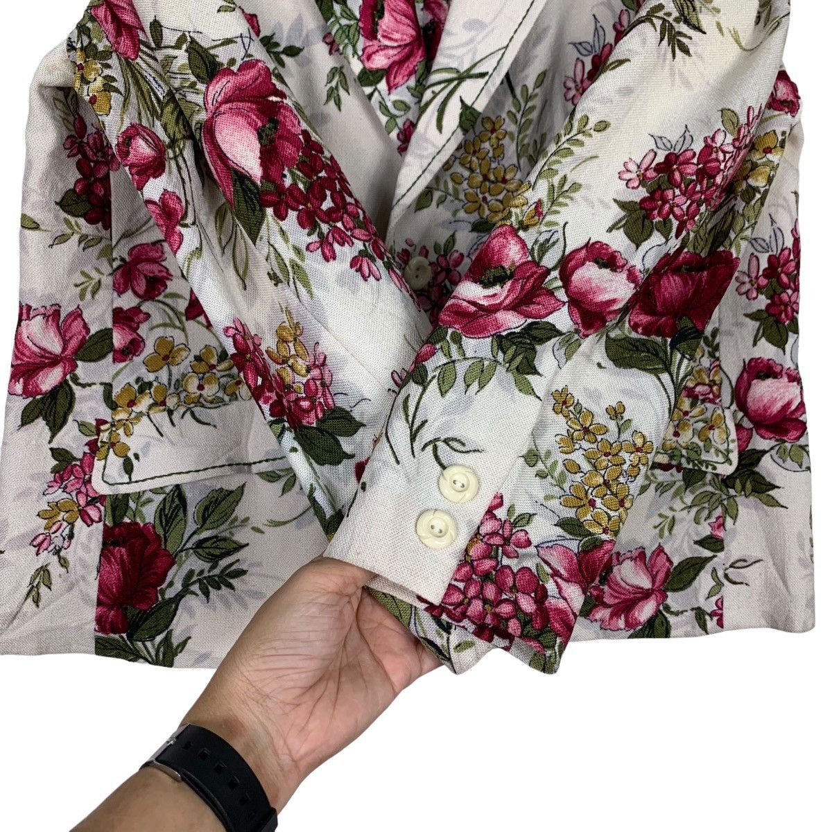 Japanese Brand LAPINE Floral Graphic Casual Jacket #0195-C10 Size M / US 6-8 / IT 42-44 - 14 Thumbnail