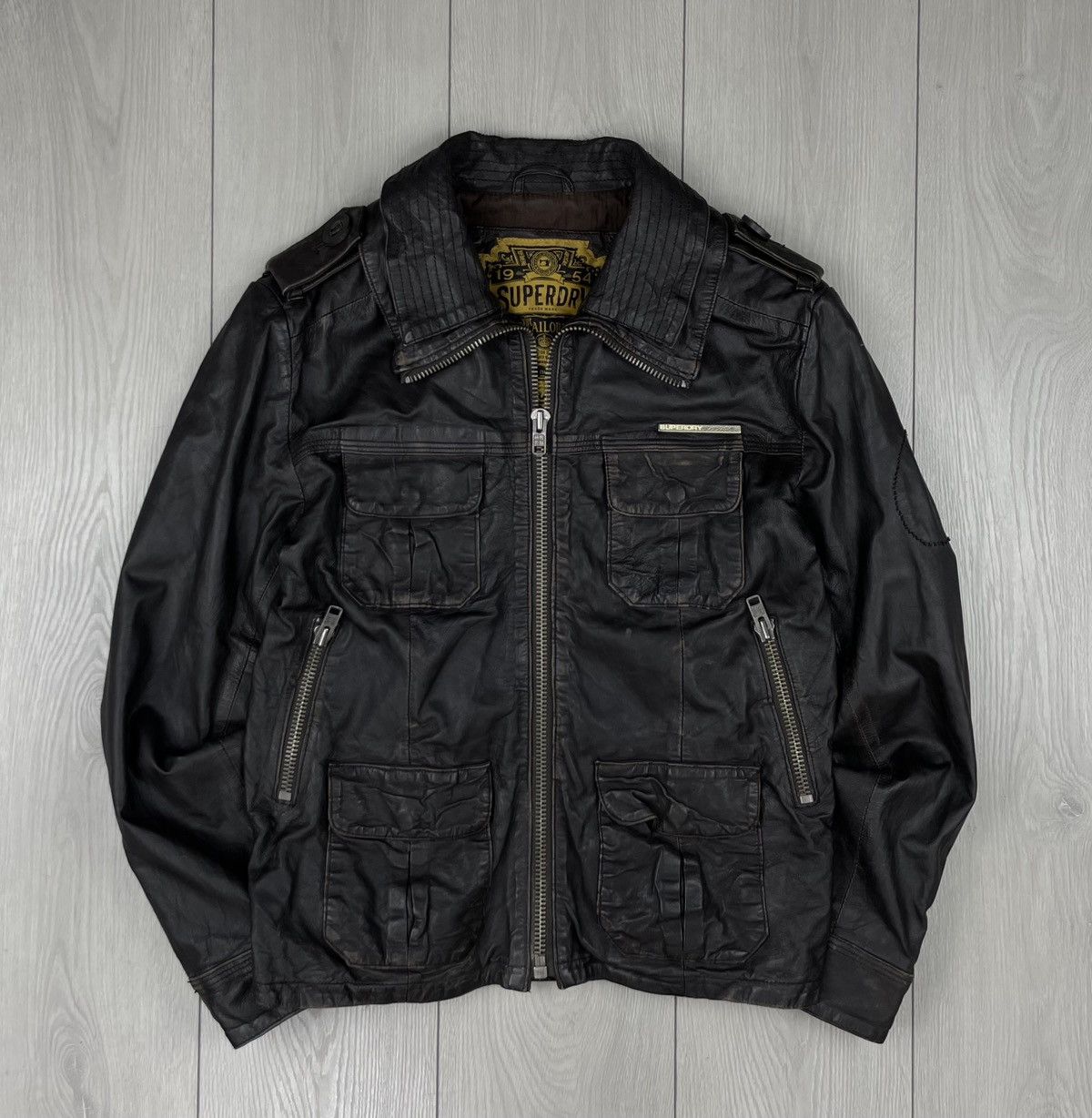 Leather × Superdry SuperDry Leather Black Men’s Jacket Size M Size US M / EU 48-50 / 2 - 1 Thumbnail