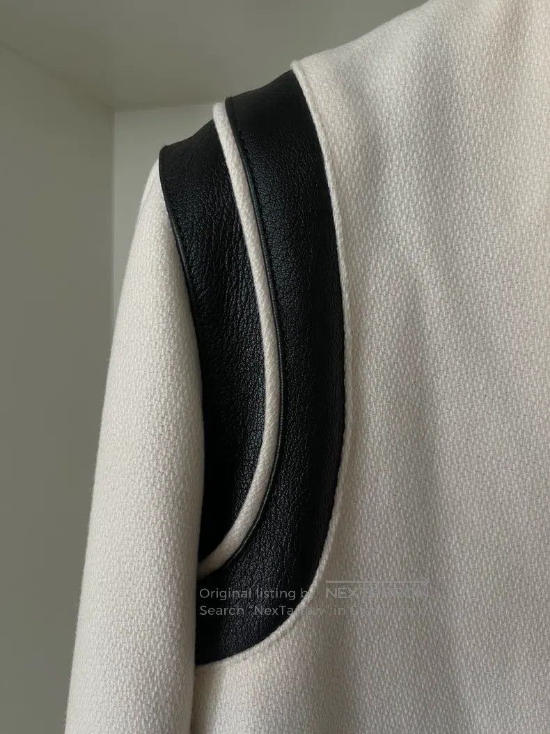 Saint Laurent Paris Saint Laurent Paris White Wool and Baseball Jacket Size US M / EU 48-50 / 2 - 3 Thumbnail