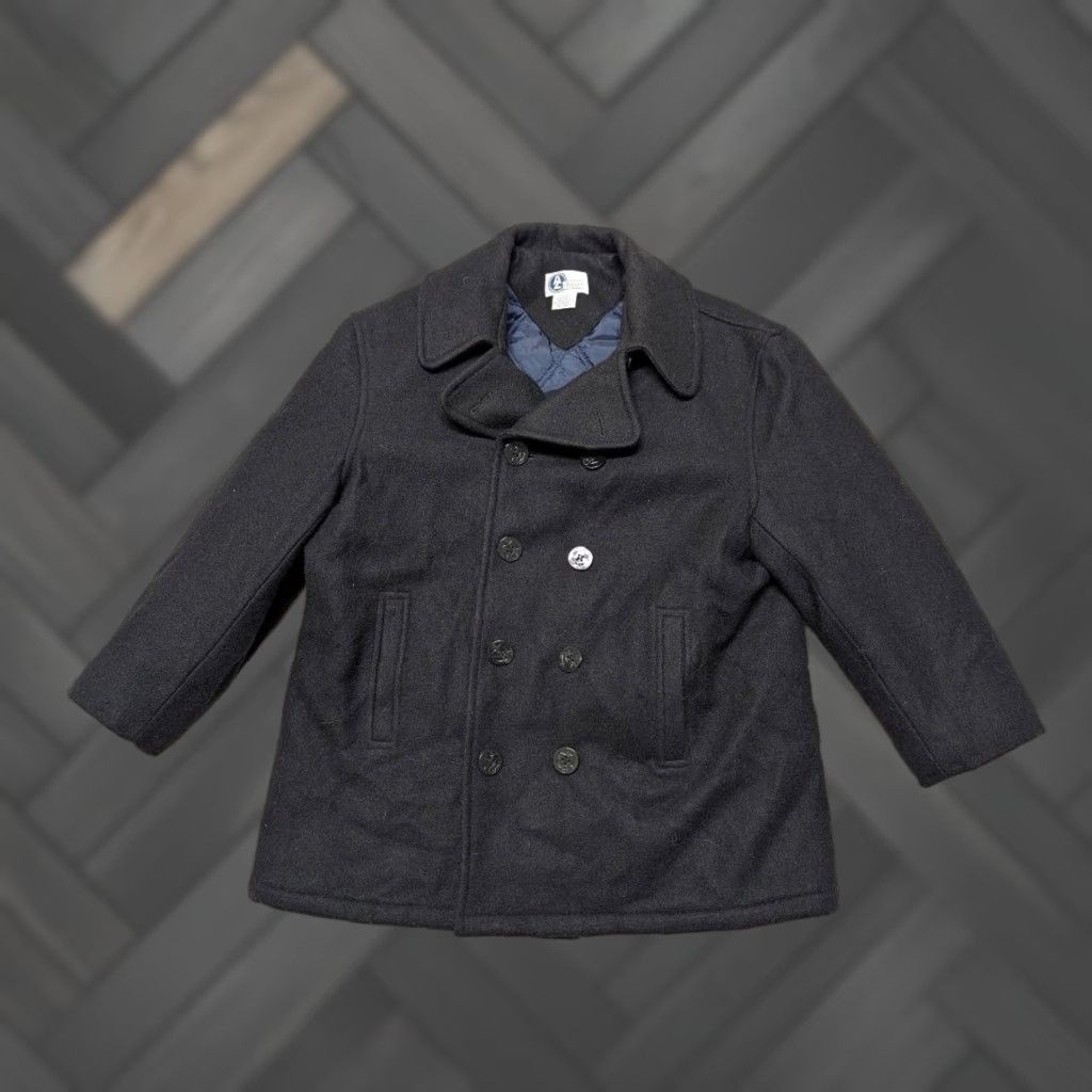 Vintage VINTAGE Pea Coat Navy Blue Wool XL 46-48 Navy anchor buttons Navy Blue NAVAL 1990s Lined Mens Coat Wool 46-48 Navy Button Mens Size US XL / EU 56 / 4 - 1 Thumbnail