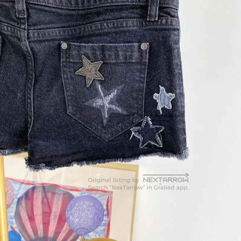 Valentino Valentino Dark Gray Star Denim Shorts . Size 24" / US 00 / IT 34 - 5 Thumbnail