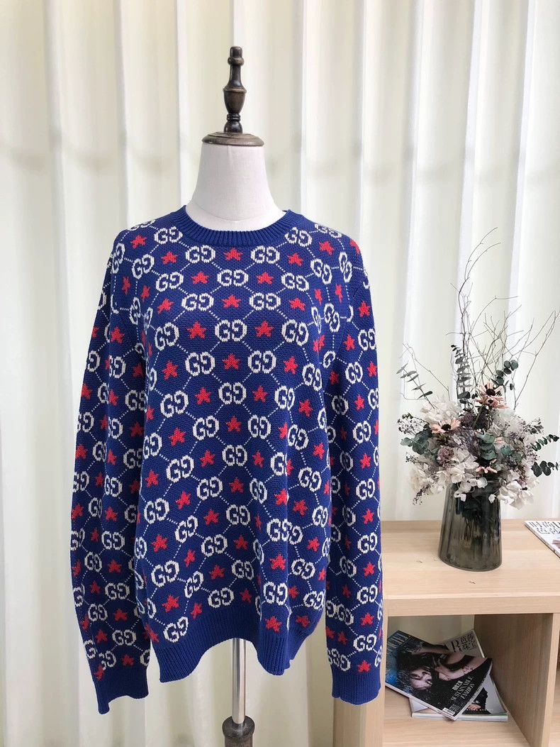 Gucci Gucci Double G star jacquard men's and women's wool sweater Size US M / EU 48-50 / 2 - 1 Thumbnail