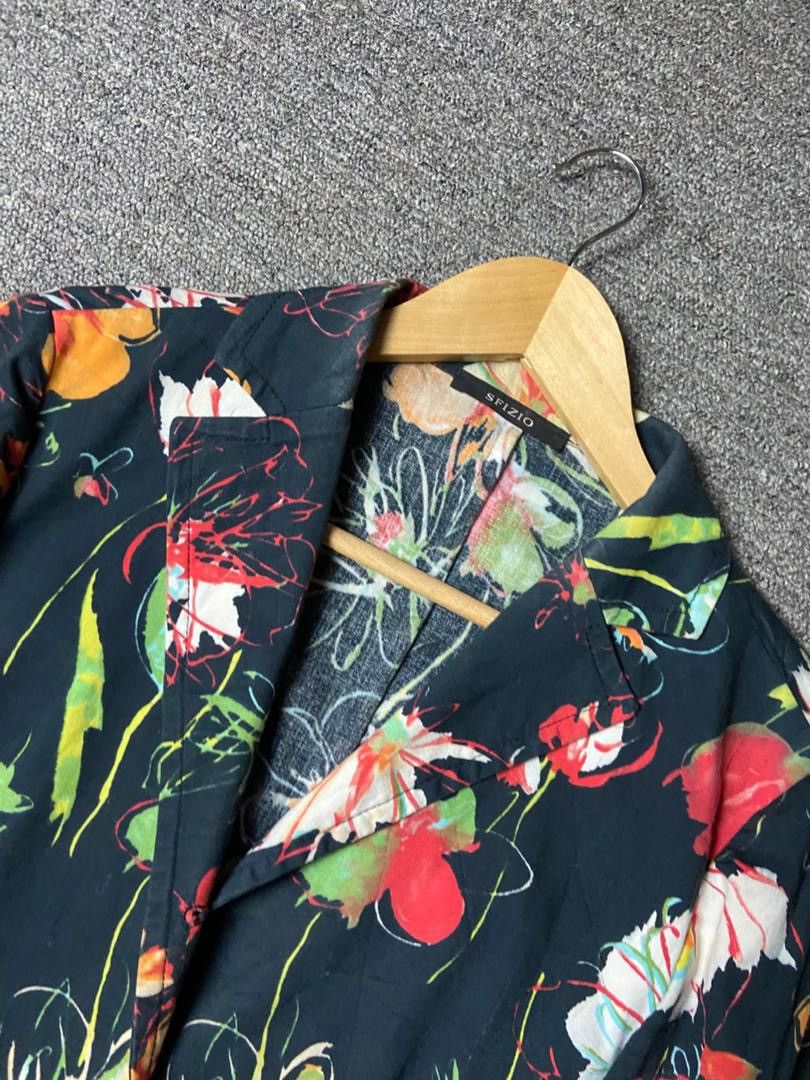 Japanese Brand SFIZIO Brand Floral Abstract Crop Jacket (179) Size XS / US 0-2 / IT 36-38 - 10 Thumbnail