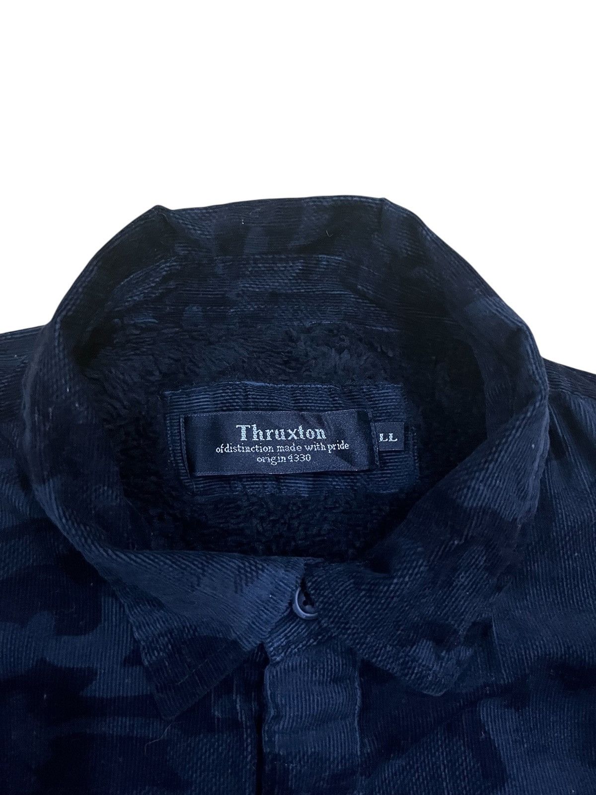 Japanese Brand THRUXTON CAMO BLACK CORDUROI FLEECE BUTTON UP JAKET Size US L / EU 52-54 / 3 - 4 Thumbnail