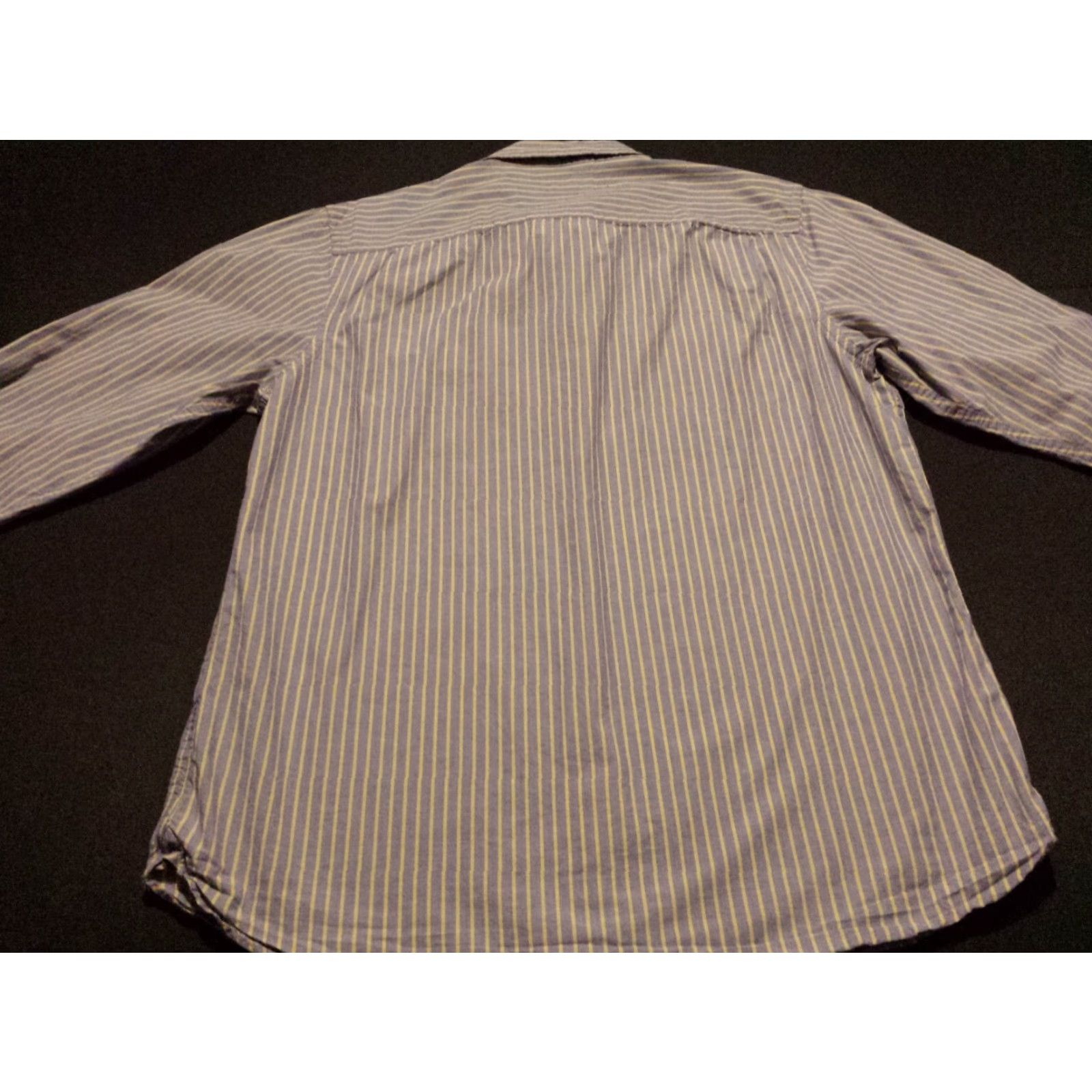 Banana Republic Banana Republic Shirt Mens Large L/S Button-Front 100% Cotton Blue Striped Shirt Size US L / EU 52-54 / 3 - 6 Thumbnail