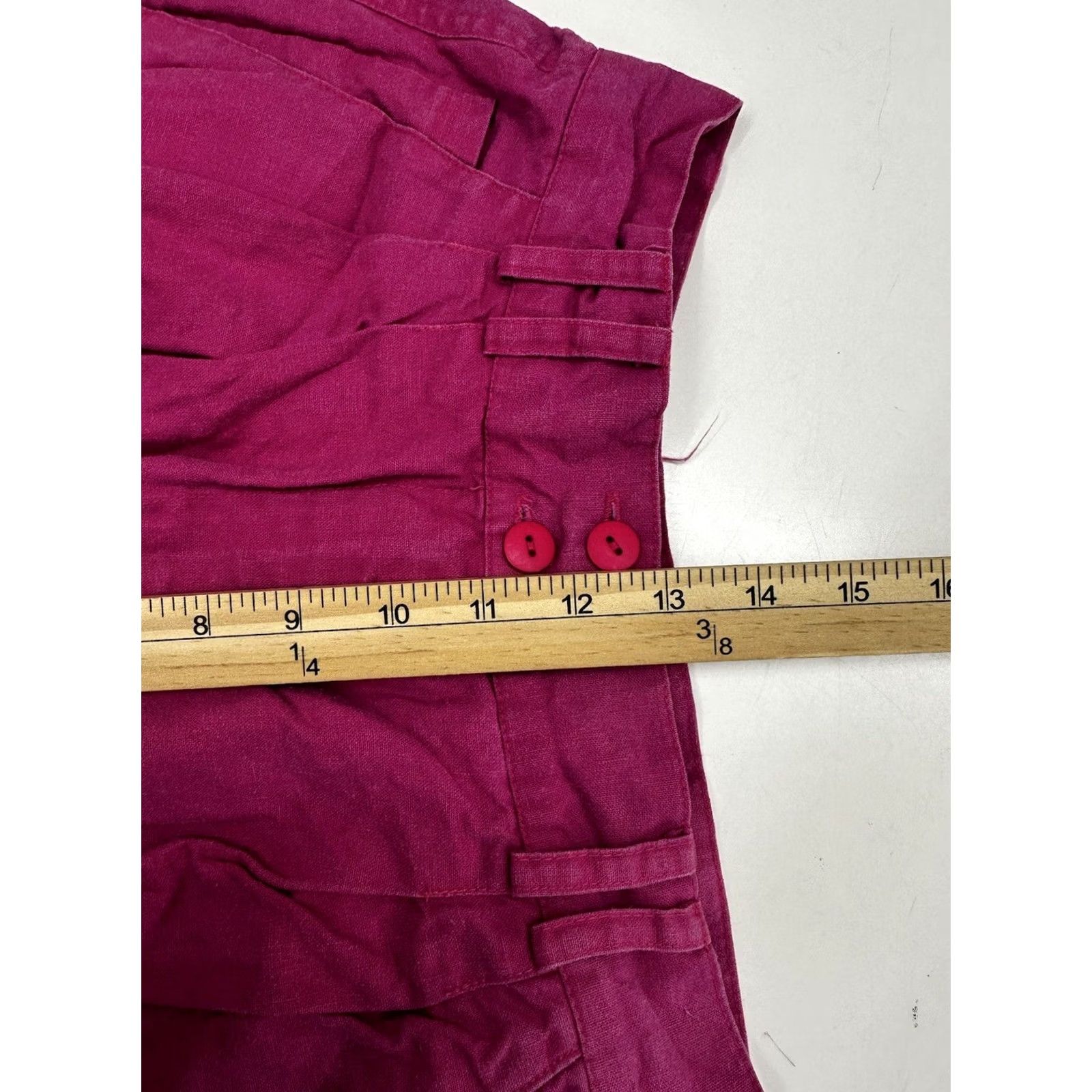 Vintage Rafaella Pink High Waisted Linen Blend Shorts Size 6 Womens 5-Pocket Culotte Vintage Classic Size 28" / US 6 / IT 42 - 7 Thumbnail