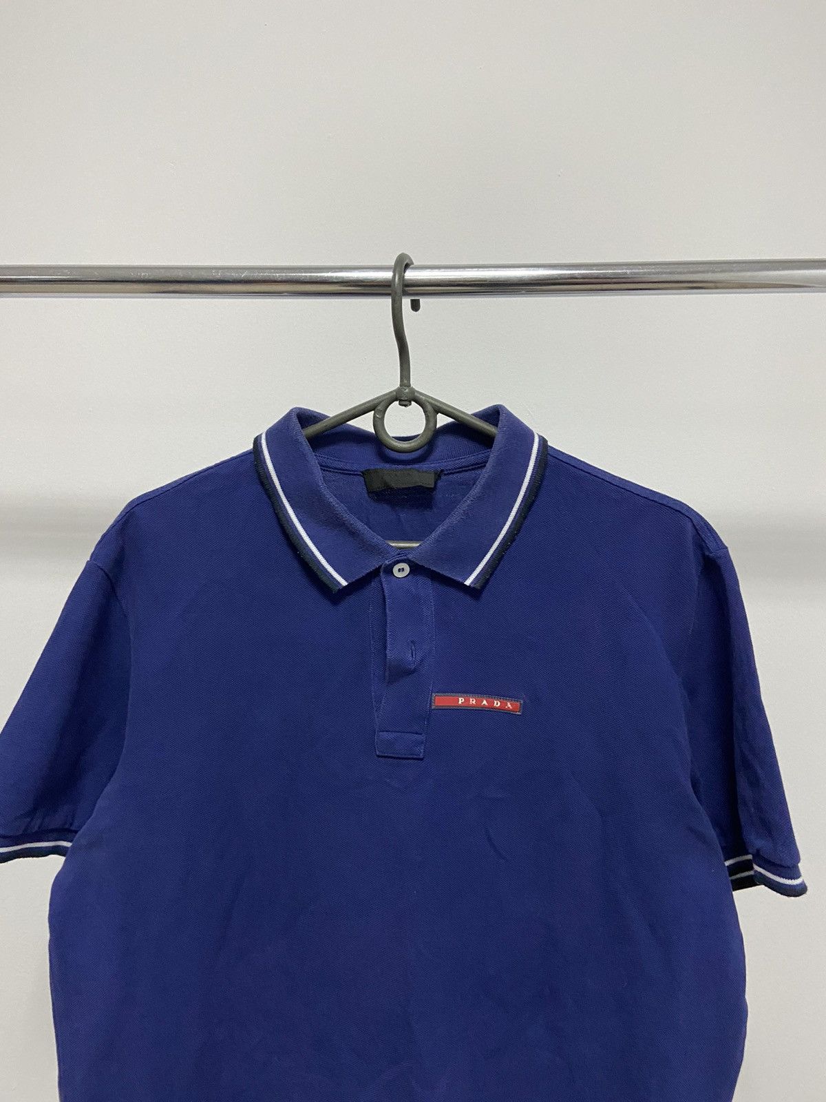 Prada × Vintage Prada T Shirt Polo Luxury Red Ribbon Tab Vintage Size US XL / EU 56 / 4 - 2 Thumbnail