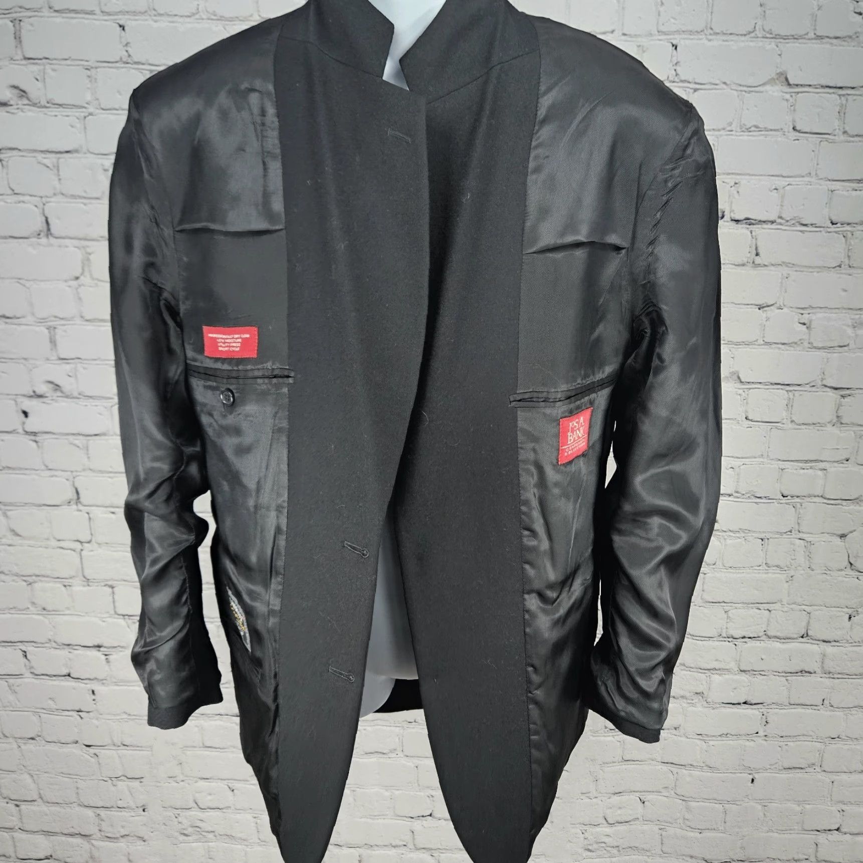 Jos. A. Bank VINTAGE Jos A Bank Black Cashmere Wool Lanerossi Italian Corporate Collection Blazer 39R Size 40R - 7 Thumbnail