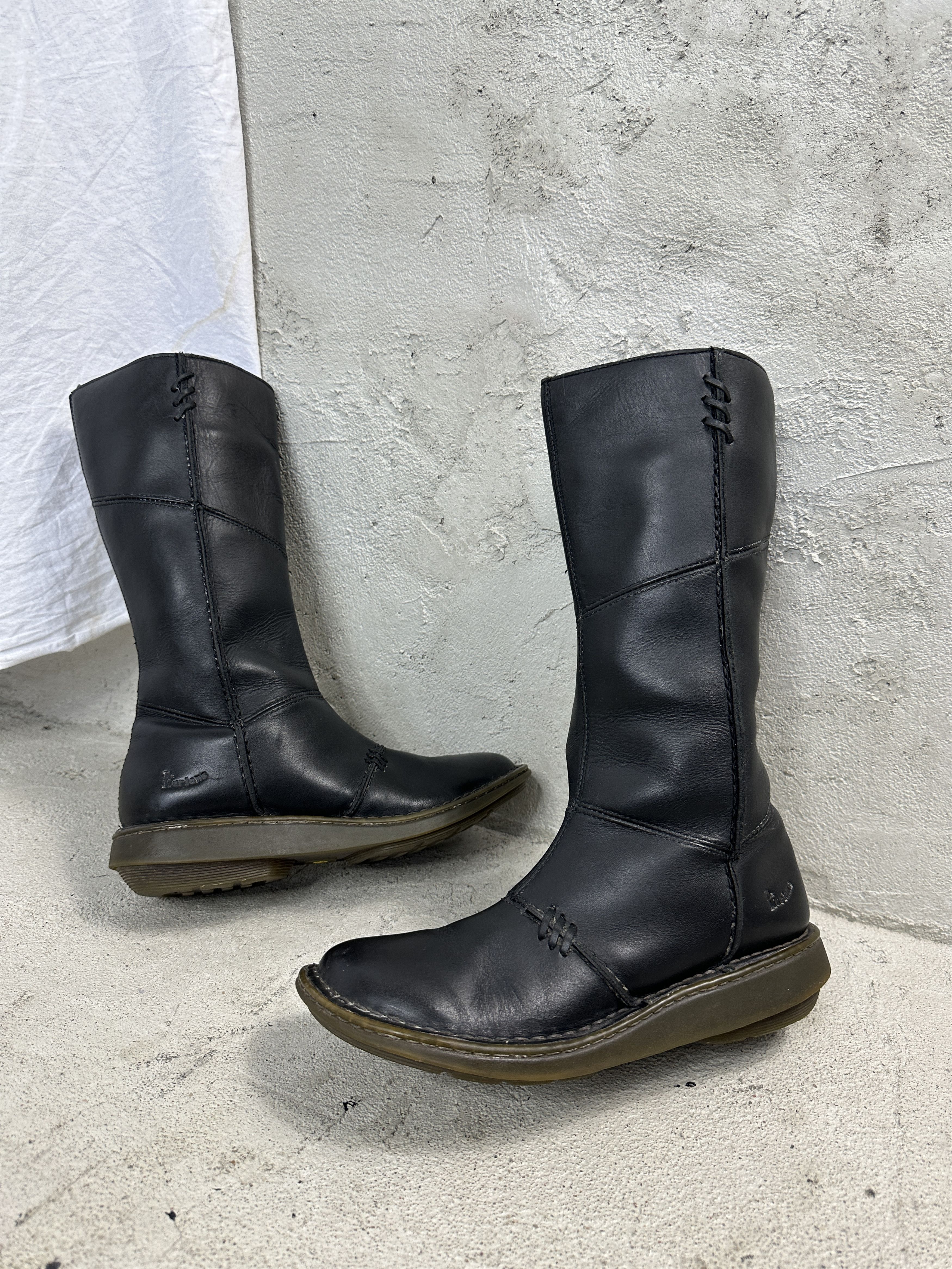 Vintage Vintage Avant Garde Y2K Martens Moto Leather Boots Size US 9 / IT 39 - 1 Thumbnail