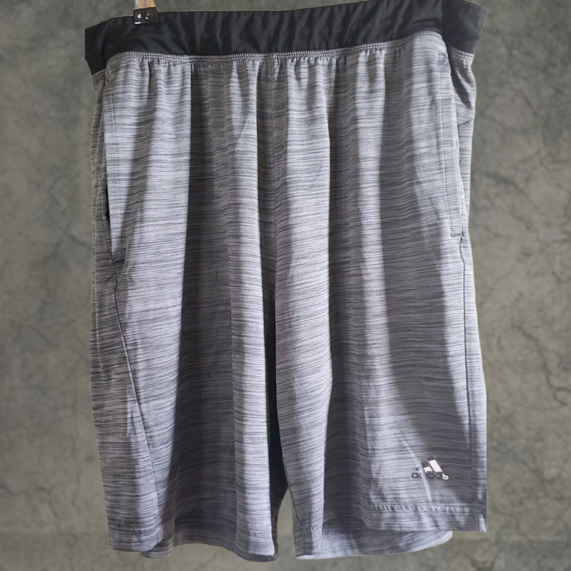 Adidas Adidas Climalite Mens Athletic Shorts Size Medium Drawstring Heather Grey Size US 29 - 1 Thumbnail