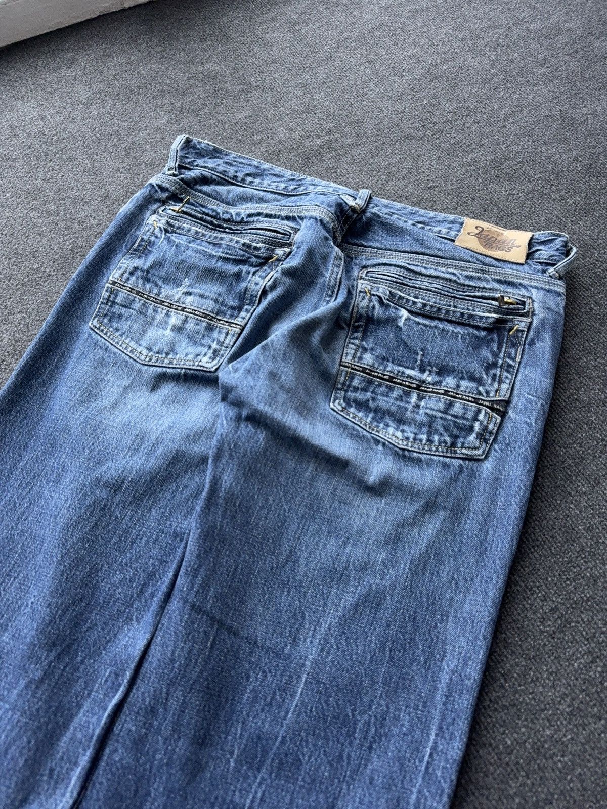 Japan Rags 🔥 Japan Rags Vintage 00s Y2K Distressed Blue Denim Jeans Size US 33 - 17 Thumbnail