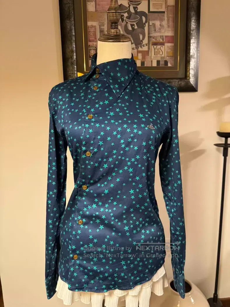 Vivienne Westwood Vivienne Westwood Black star-patterned shirt with a slante Size M / US 6-8 / IT 42-44 - 2 Thumbnail