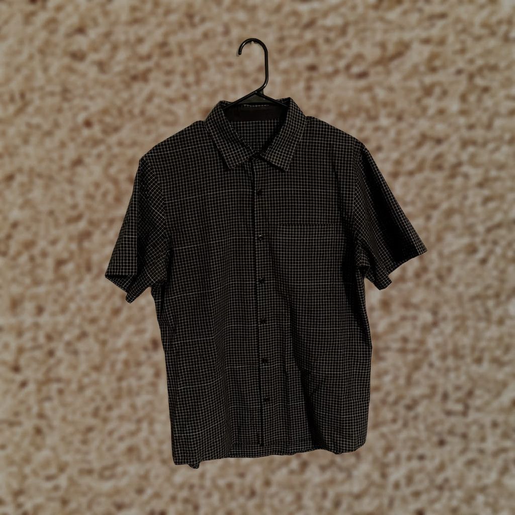 Lululemon Lululemon Black Checkered Short Sleeve Button-Up Casual Shirt - Men's Medium Size US M / EU 48-50 / 2 - 1 Thumbnail