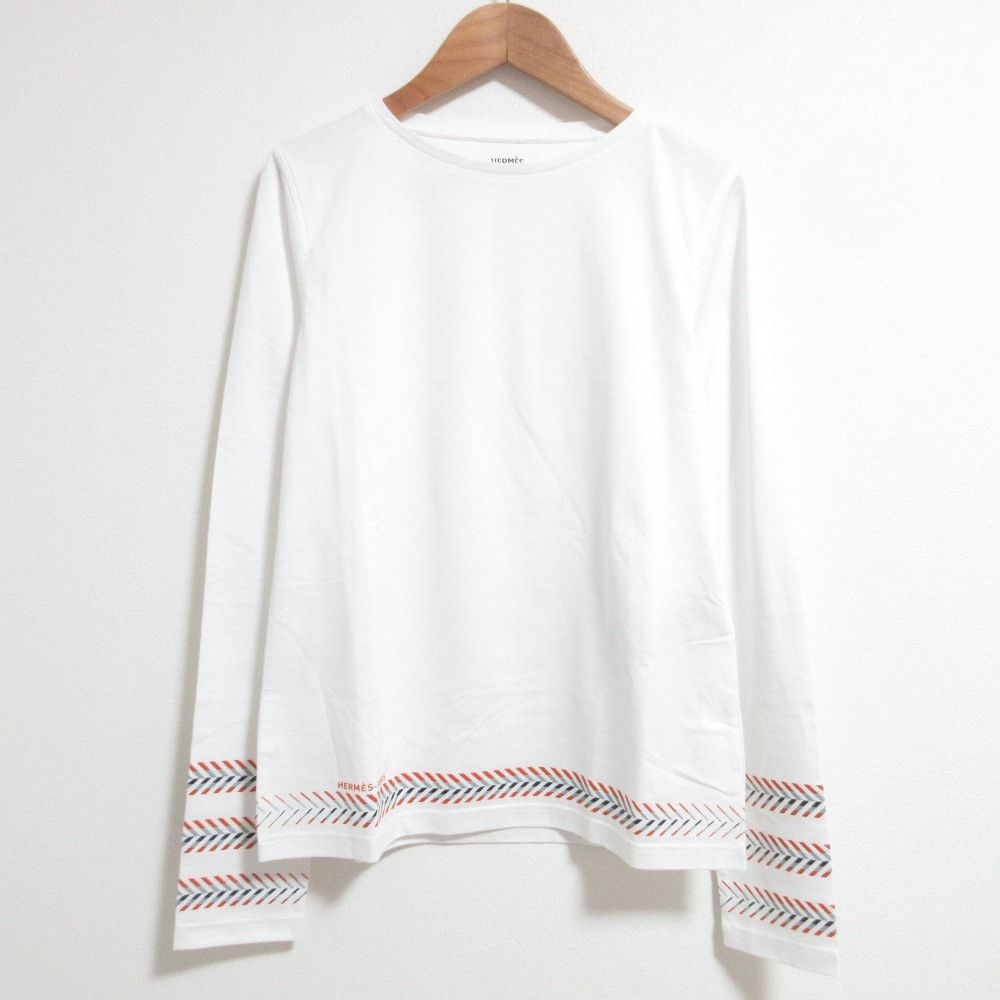 Hermes Hermes Hermes Cartouche Chevron Long Sleeve Top Textile T-Shirts DUTY FREE for USA Size ONE SIZE - 1 Thumbnail