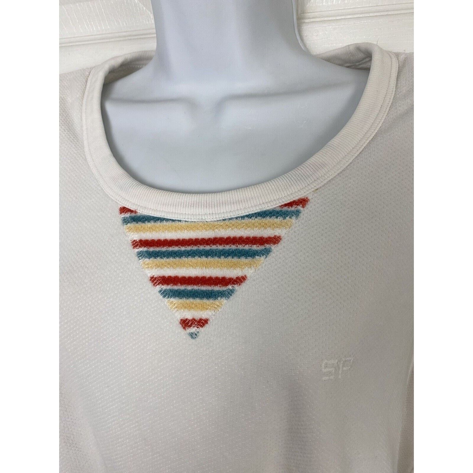 Sonia Rykiel VTG Sonia Rykiel Crew Neck Sweatshirt White M Velour Stripes Size M / US 6-8 / IT 42-44 - 2 Thumbnail