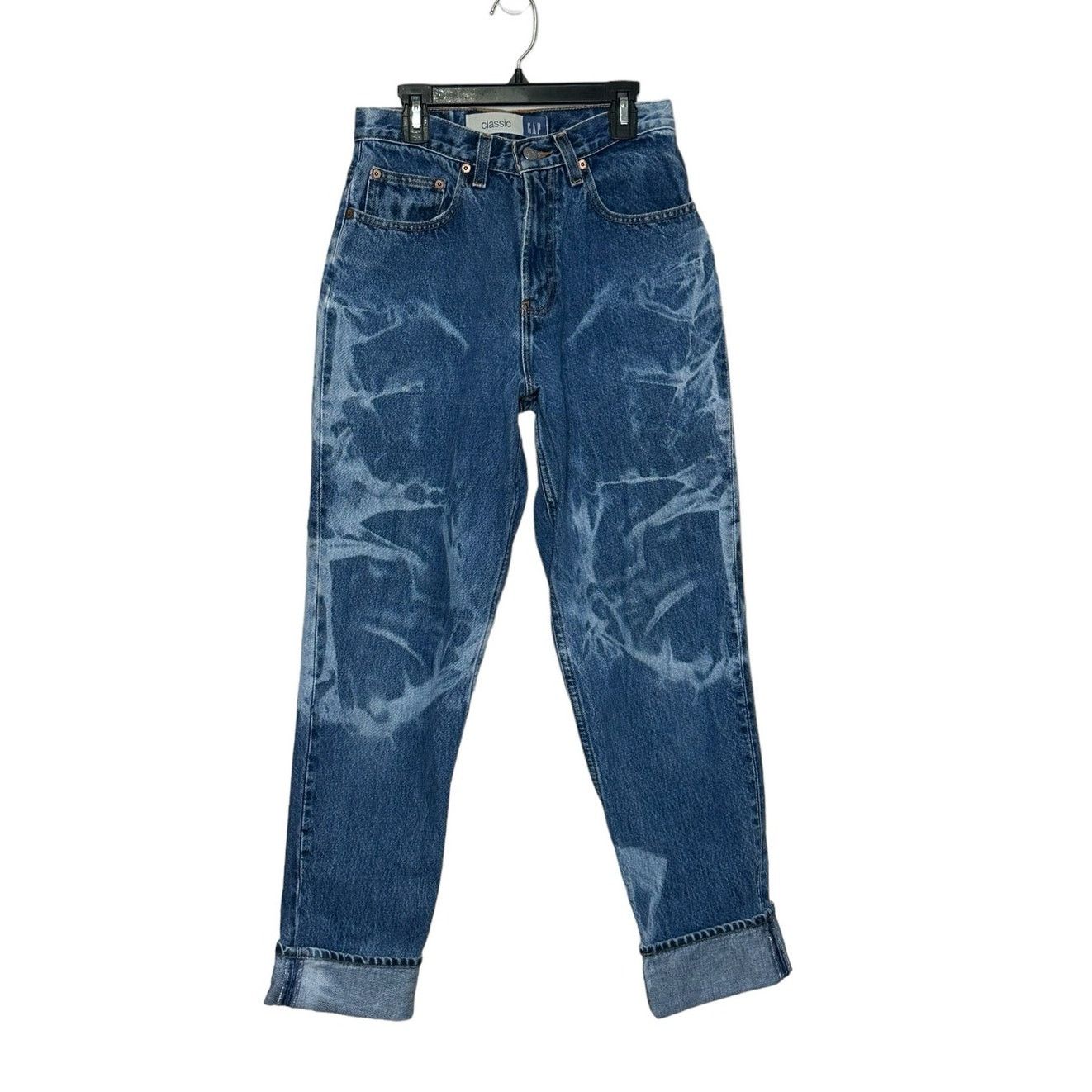 Gap Gap vintage blue tie dye high rise cuffed legs jeans size 6 Size 28" / US 6 / IT 42 - 8 Thumbnail