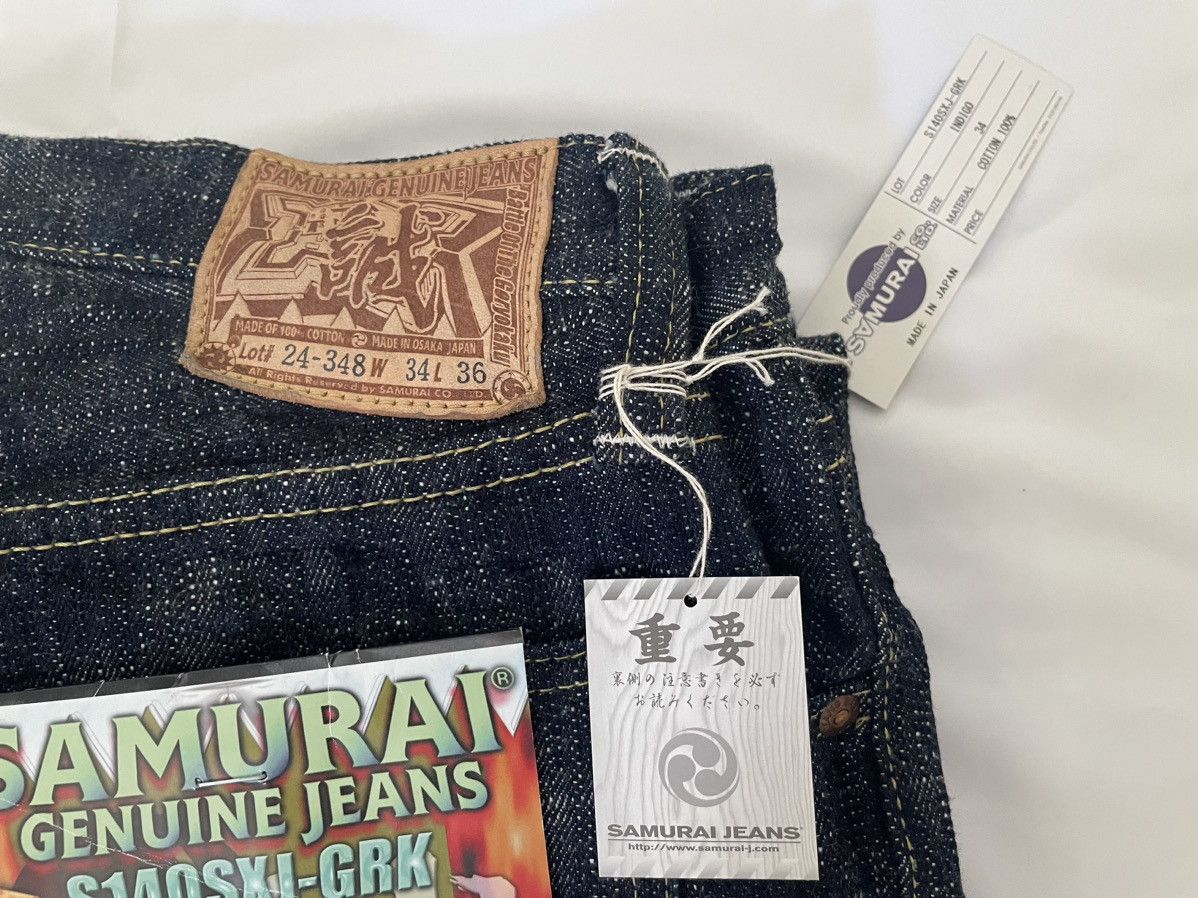Samurai Jeans Samurai S140SXJ-GRK Shinsengumi 18oz Makoto Selvedge Denim Size US 34 / EU 50 - 2 Thumbnail