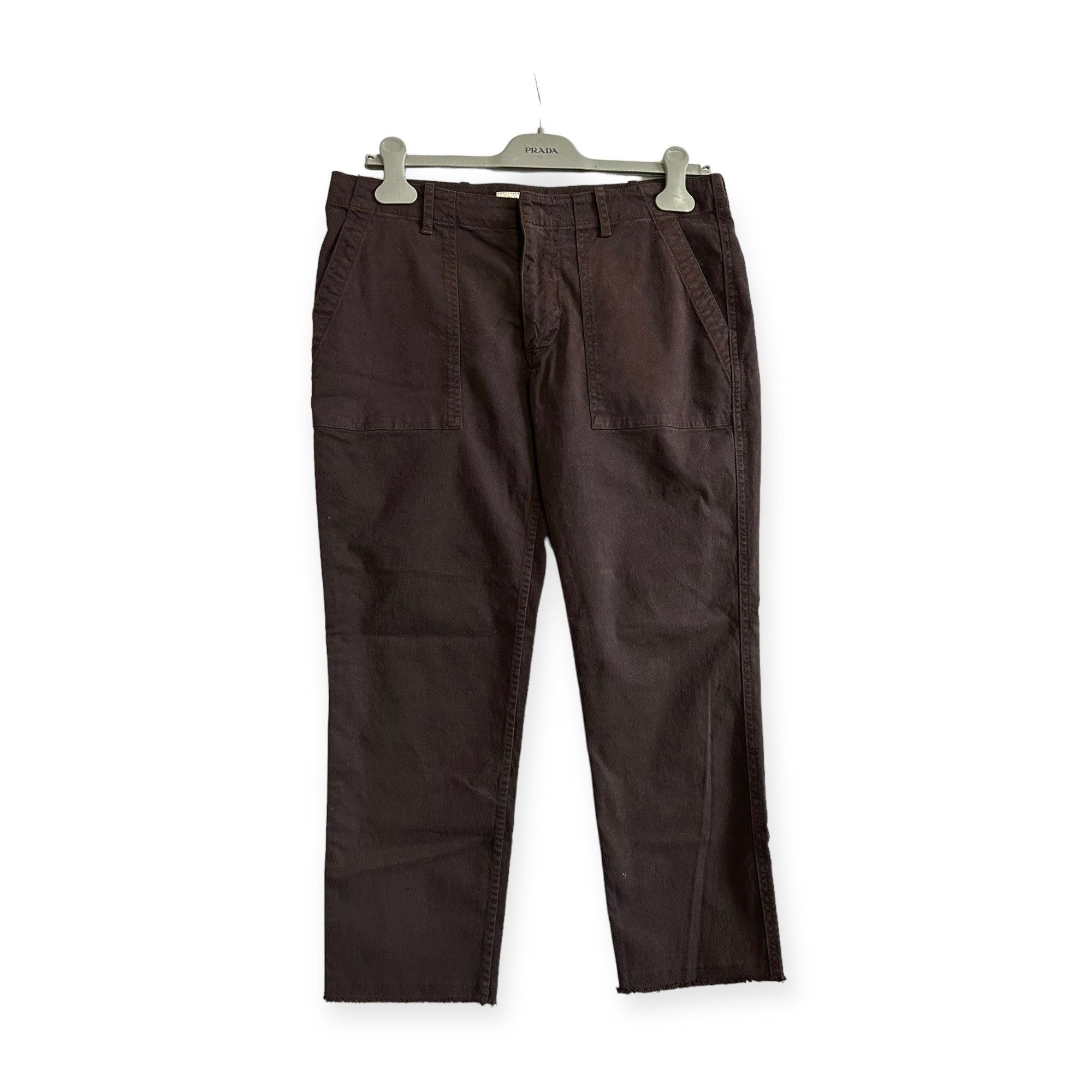 Nili Lotan Nili Lotan Jenna Cropped Raw-Edge Pants, Size 6, Brown Espre Size 28" / US 6 / IT 42 - 1 Thumbnail