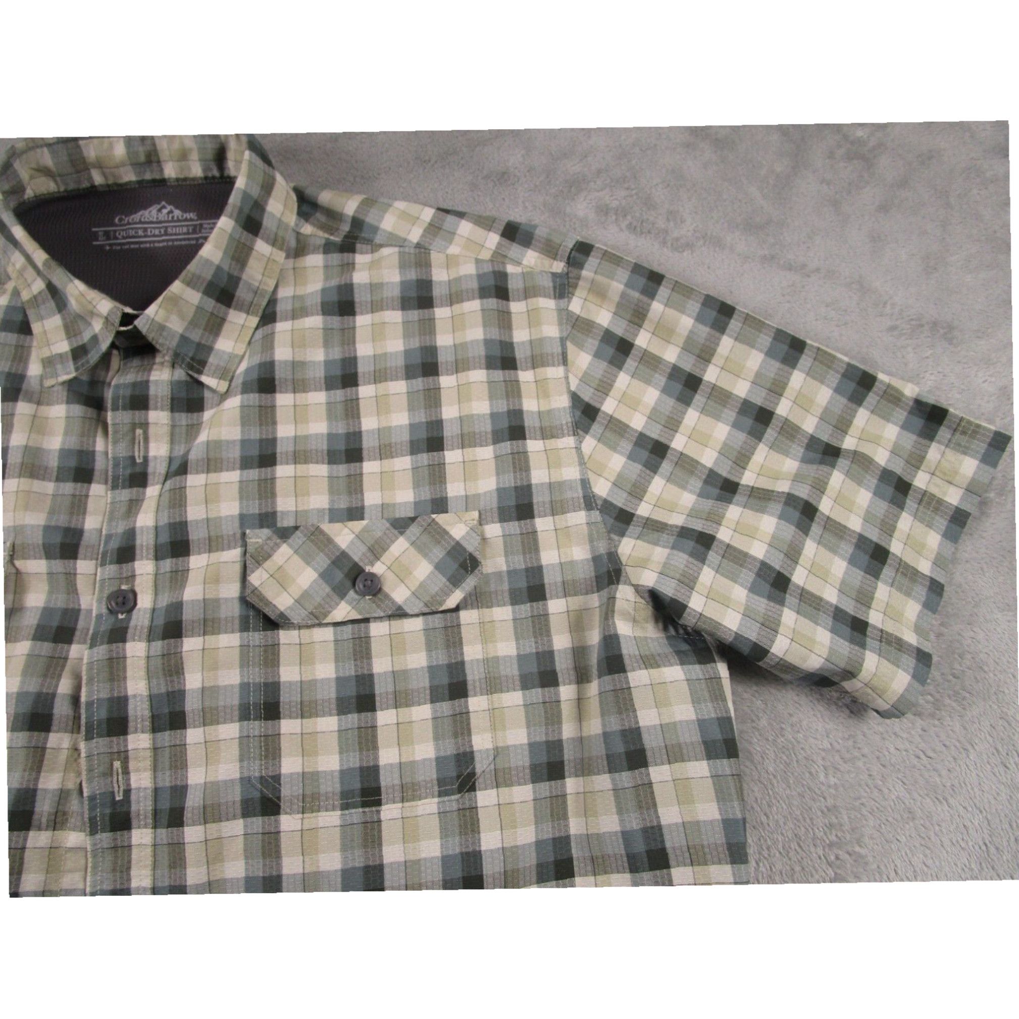 Croft Barrow Mens Green Plaid Short Sleeve Outdoor Quick Dry Casual Croft Barrow Large Shirt Grailed