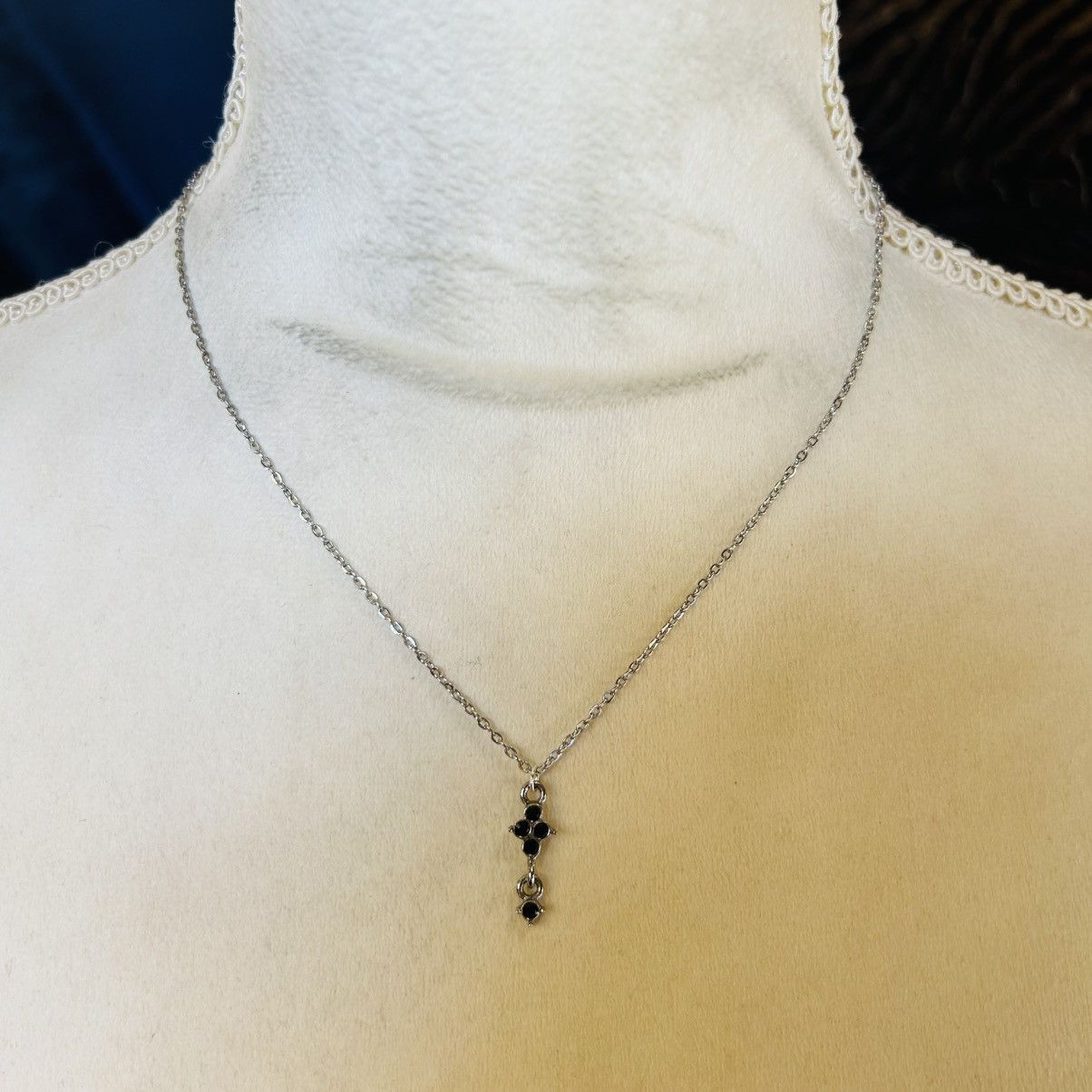 Handmade Handcrafted faceted black glass chandelier pendant necklace Size ONE SIZE - 3 Thumbnail