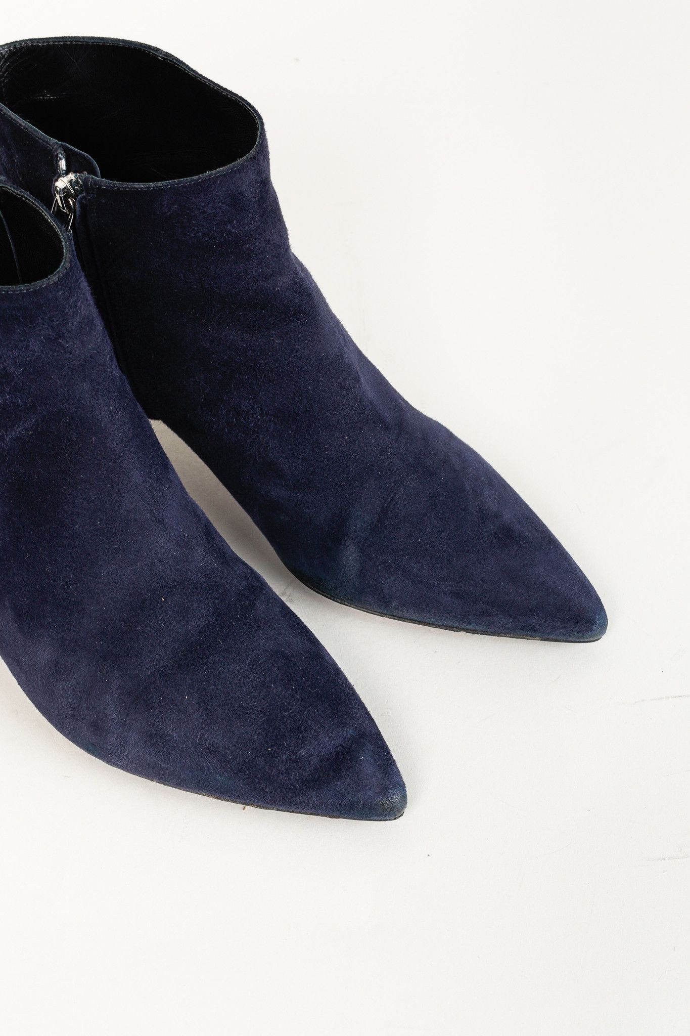 Prada Prada Blue Suede Tapered Heel Booties Size US 8 / IT 38 - 6 Thumbnail