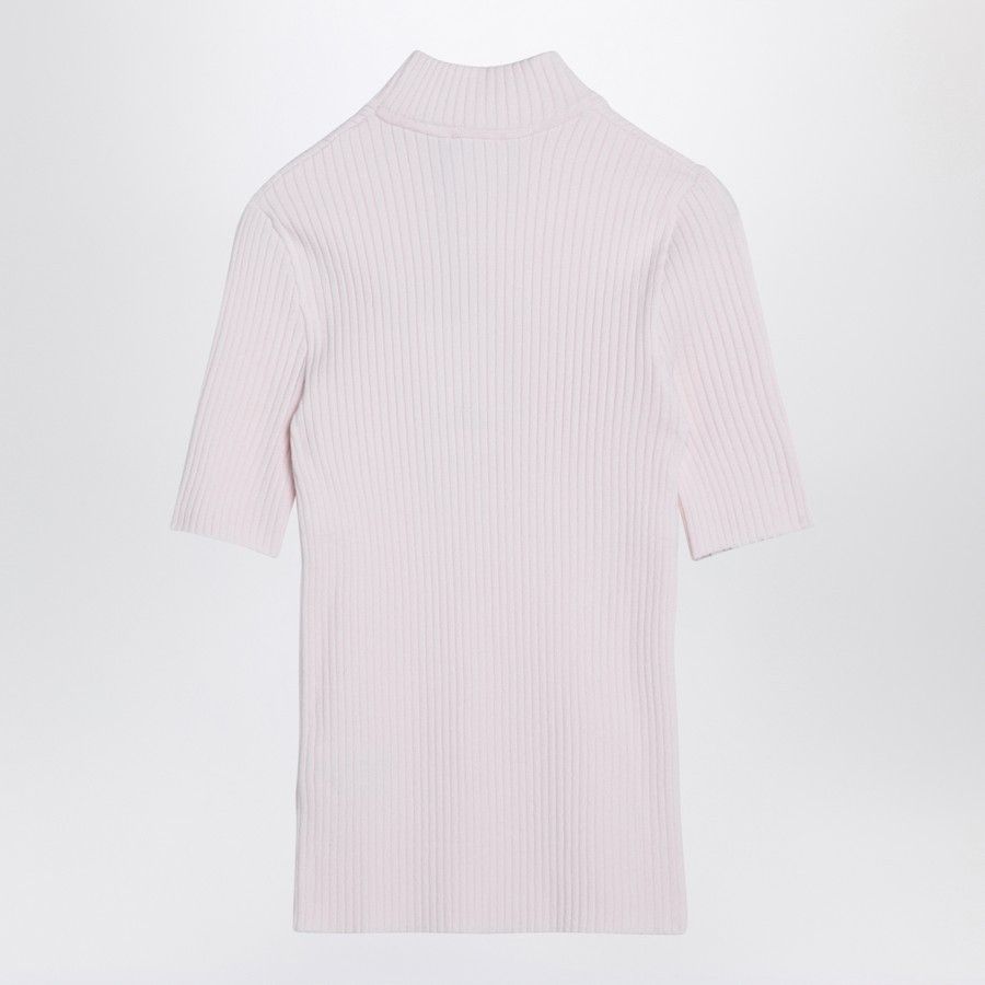 Courreges o1d2blof0824 Ribbed Turtleneck Sweater in Light Pink Size M / US 6-8 / IT 42-44 - 2 Thumbnail